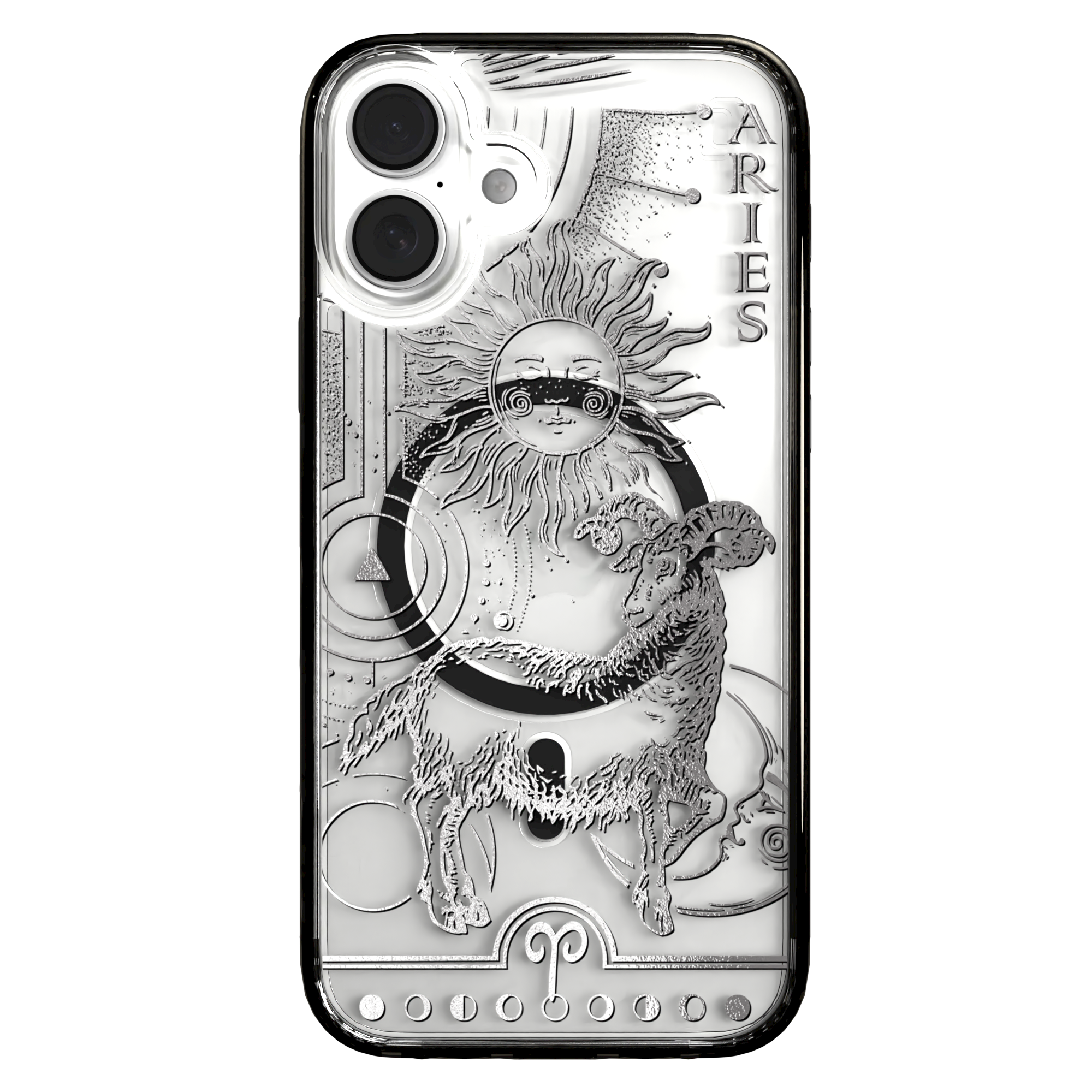 iPhone 16 Series | MagSafe | Zodiac Collection | Aries Aries Silver / iPhone 16 Plus / Black