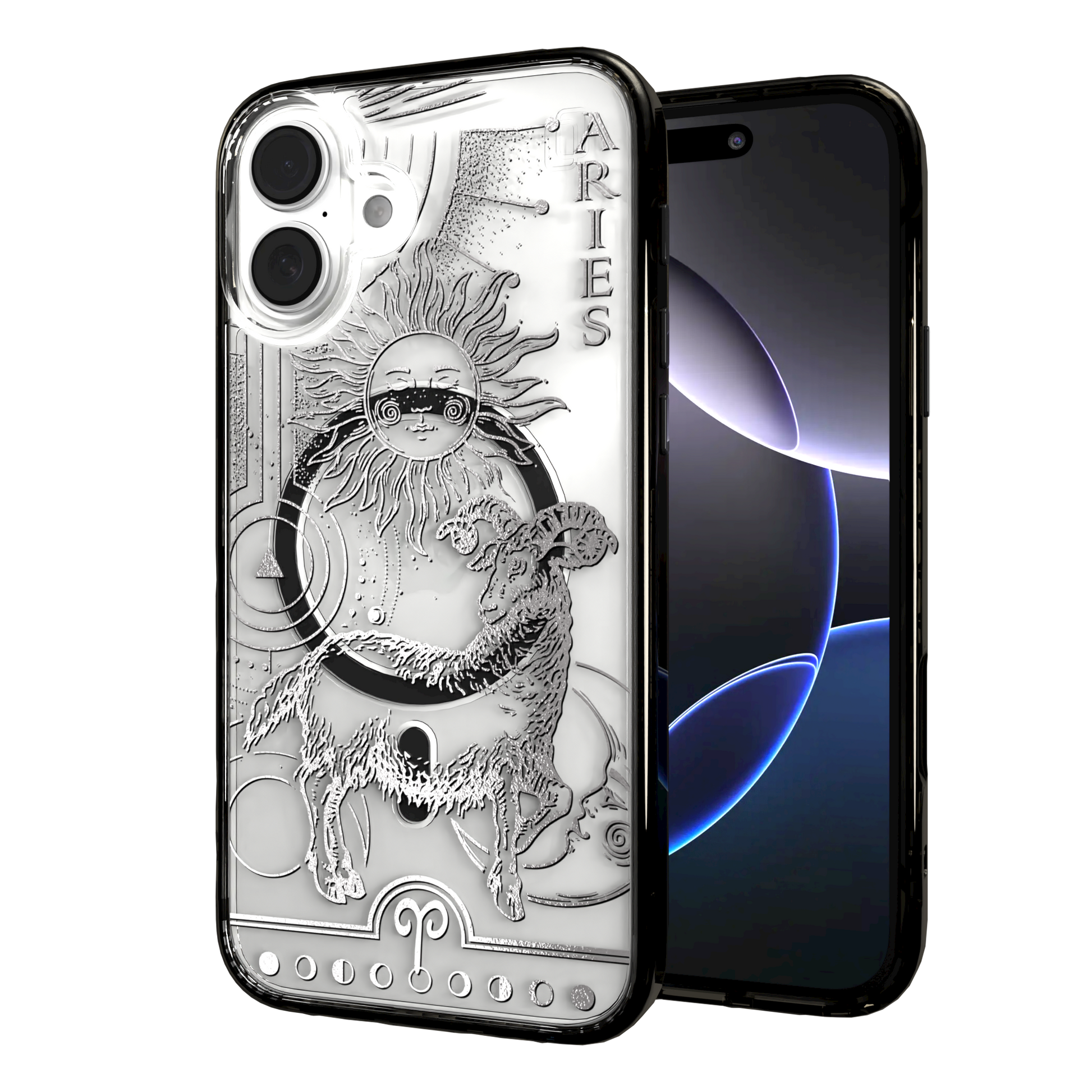 iPhone 16 Series | MagSafe | Zodiac Collection | Aries Aries Silver / iPhone 16 Plus / Black