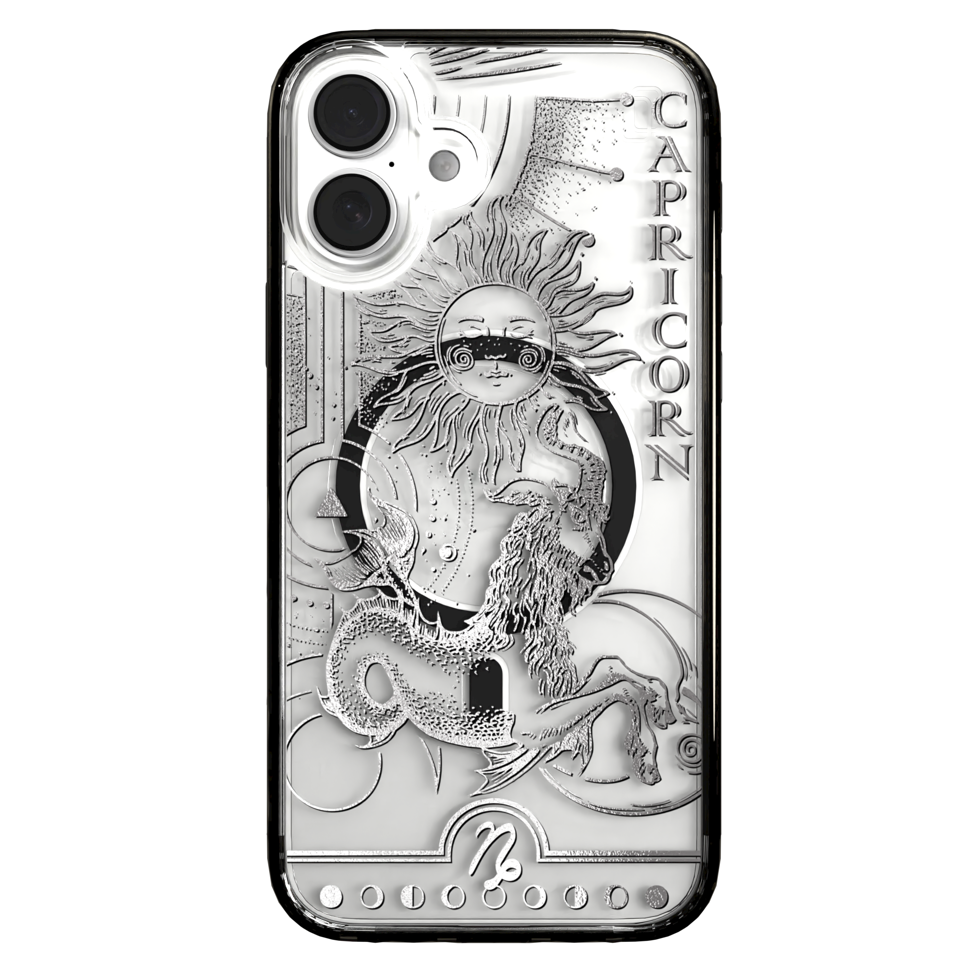iPhone 16 Series | MagSafe | Zodiac Collection |Capricorn Capricorn Silver / iPhone 16 Plus / Black
