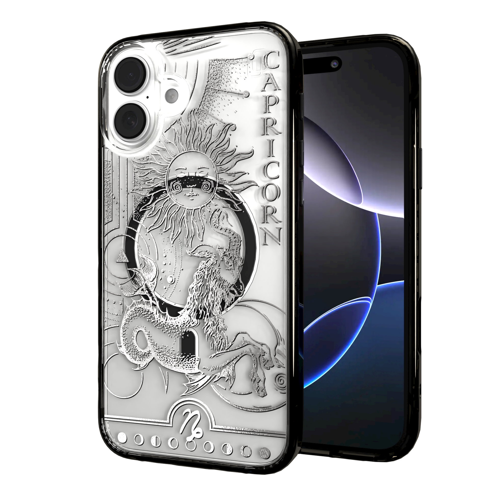 iPhone 16 Series | MagSafe | Zodiac Collection |Capricorn Capricorn Silver / iPhone 16 Plus / Black