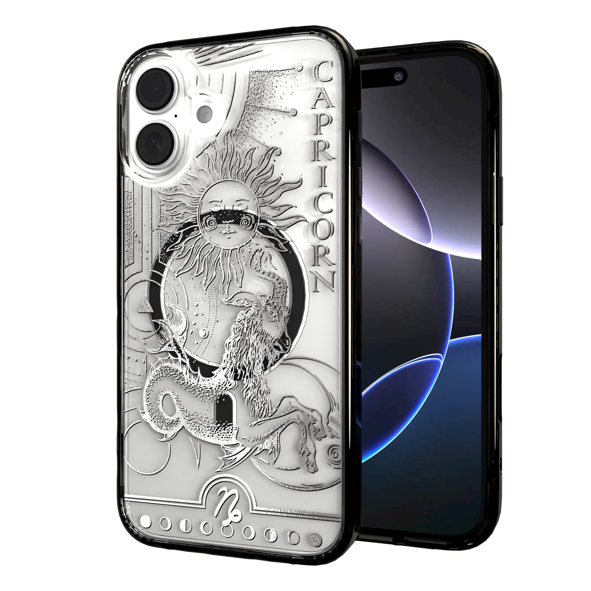 iPhone 16 Series | MagSafe | Zodiac Collection |Capricorn Capricorn Silver / iPhone 16 Plus / Black