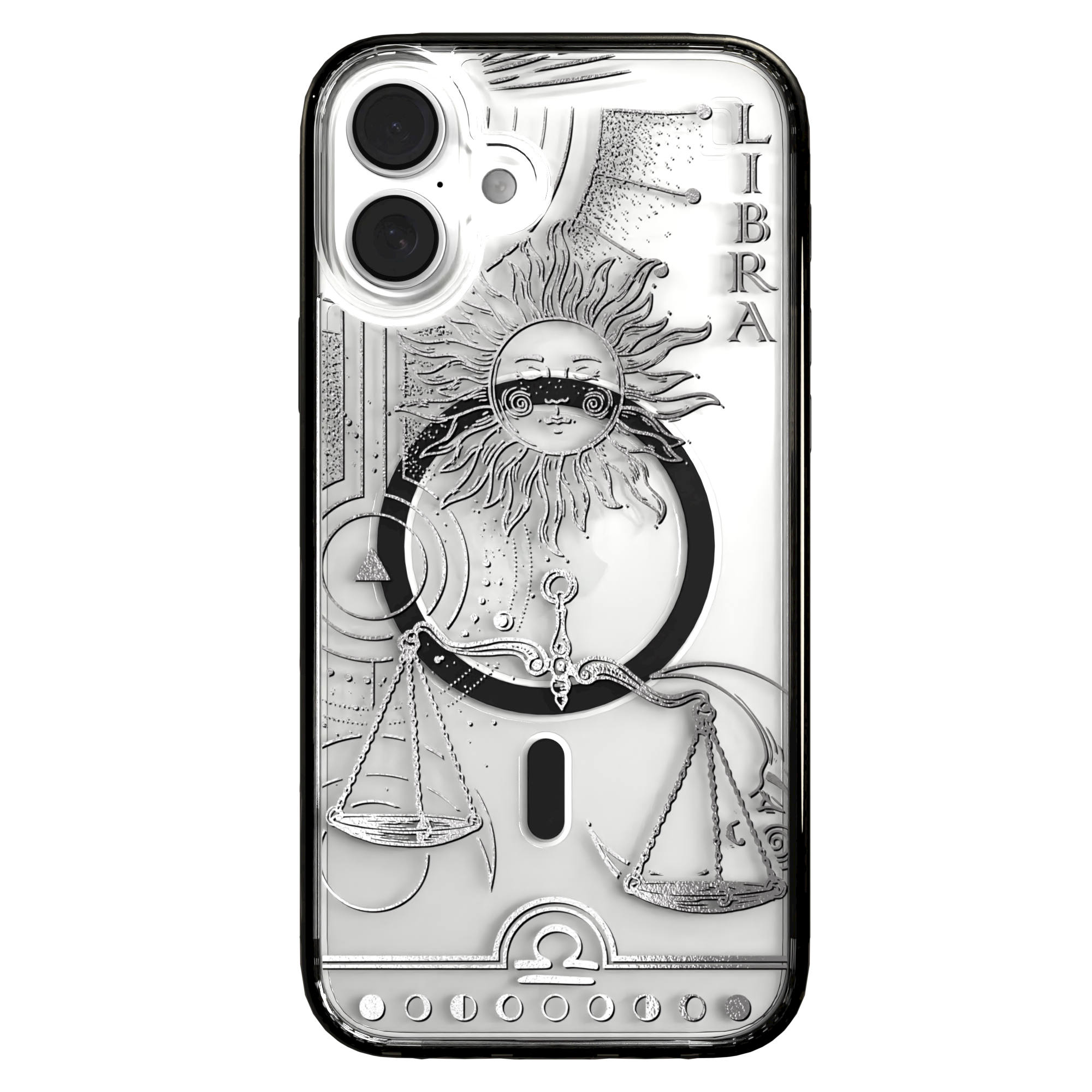 iPhone 16 Series | MagSafe | Zodiac Collection | Libra Libra Silver / iPhone 16 Plus / Black