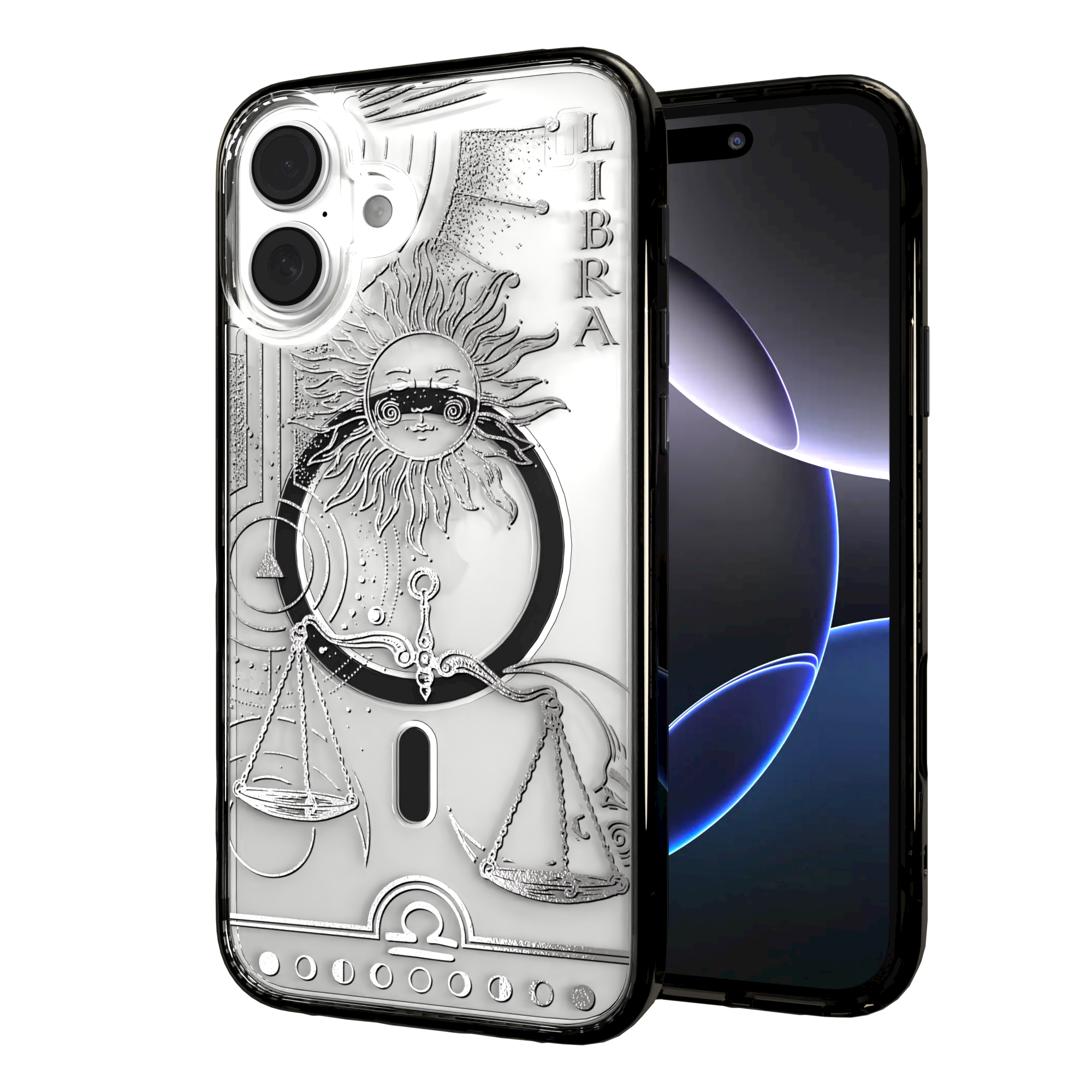 iPhone 16 Series | MagSafe | Zodiac Collection | Libra Libra Silver / iPhone 16 Plus / Black