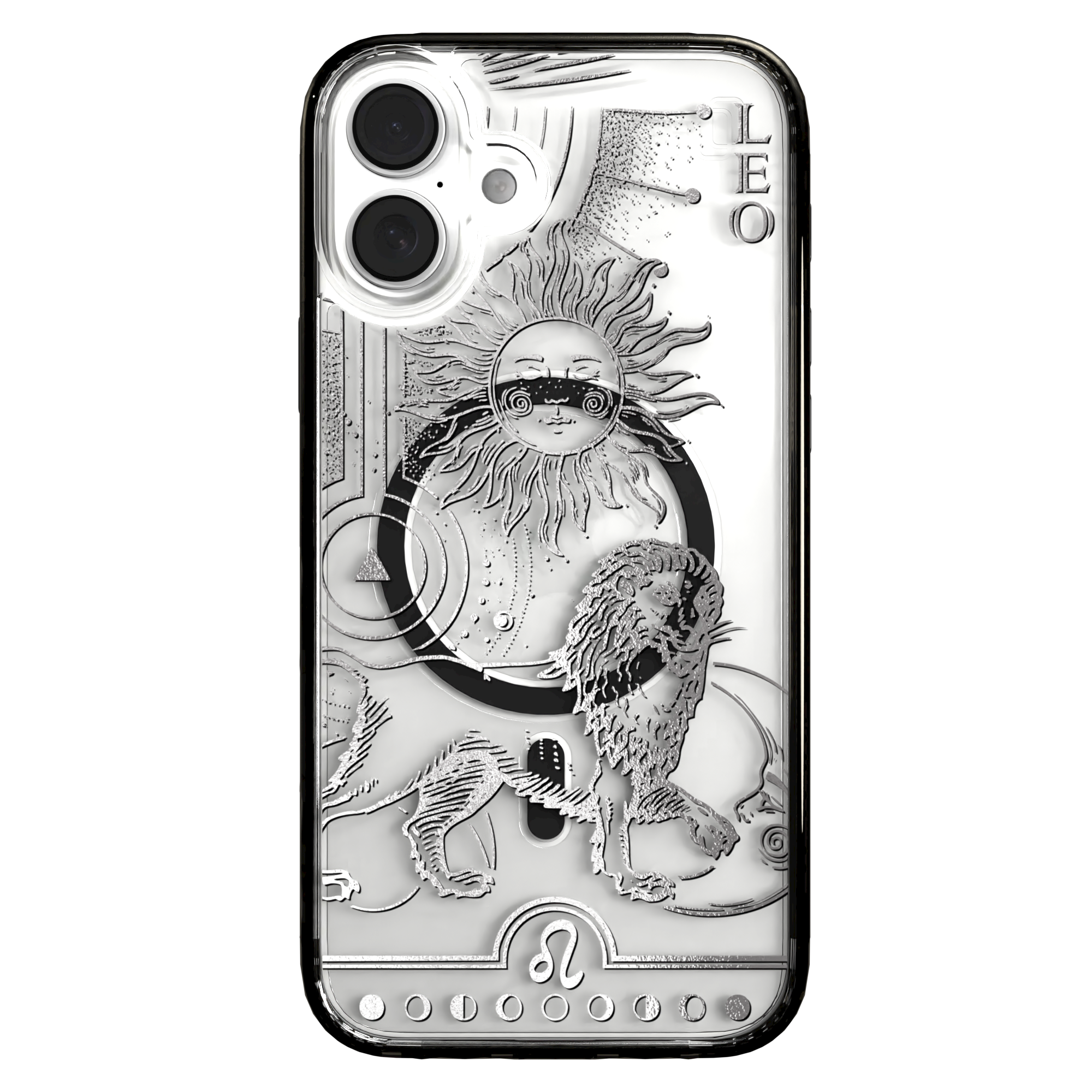iPhone 16 Series | MagSafe | Zodiac Collection | Leo Leo Silver / iPhone 16 Plus / Black