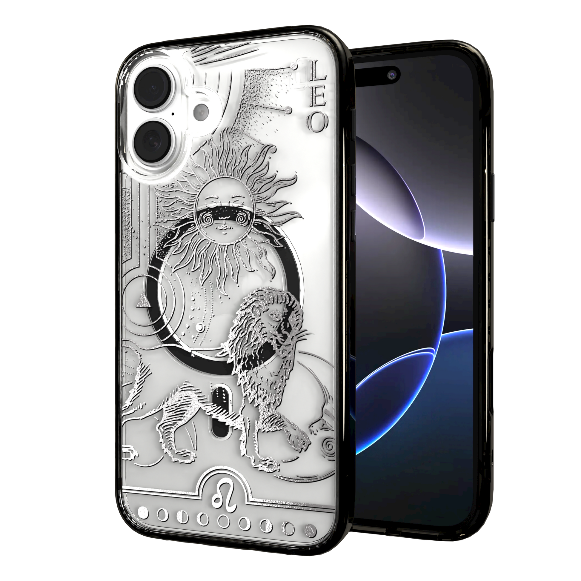 iPhone 16 Series | MagSafe | Zodiac Collection | Leo Leo Silver / iPhone 16 Plus / Black
