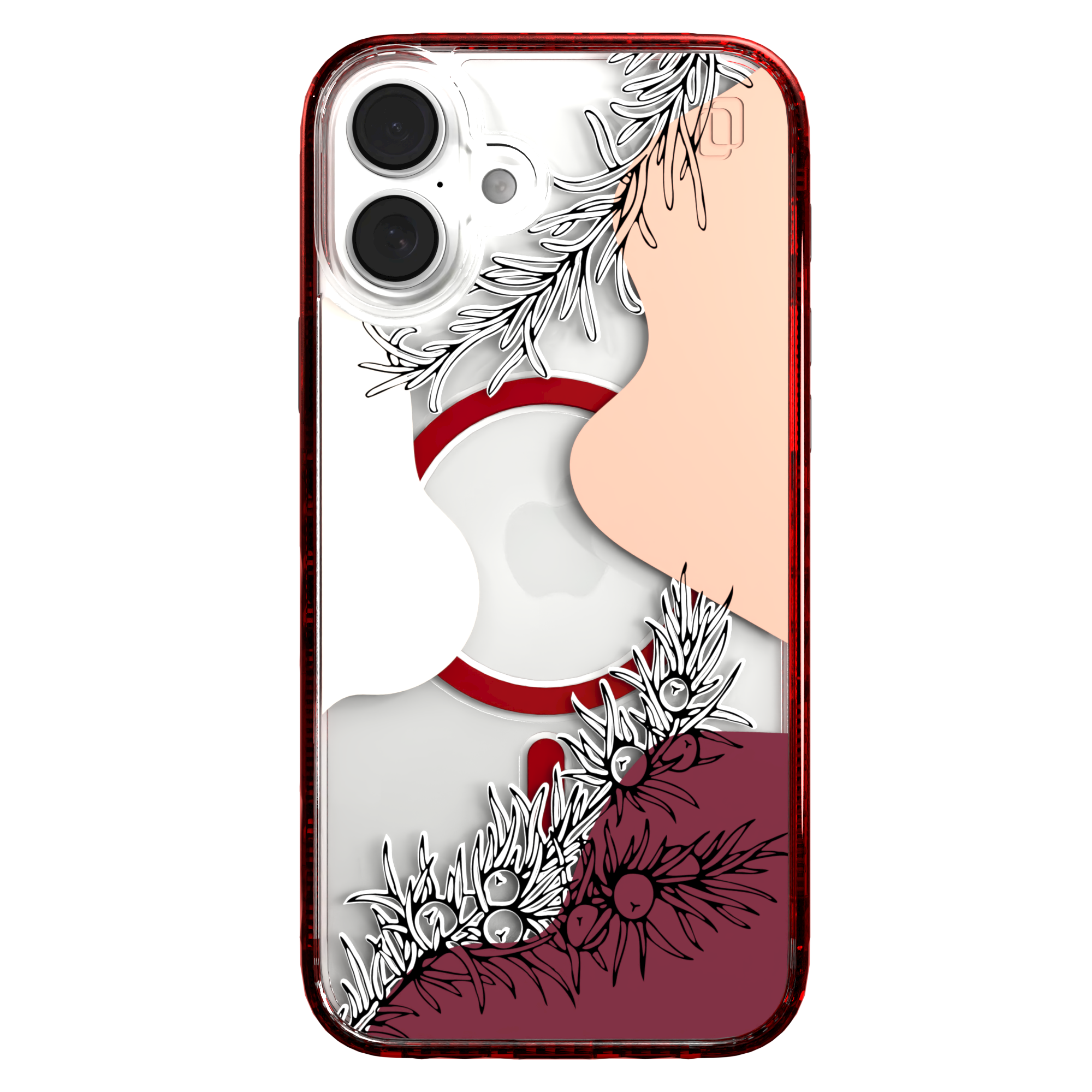 iPhone 16 Series | MagSafe | Botanical Fusion Abstract Case | Red Summer Skies