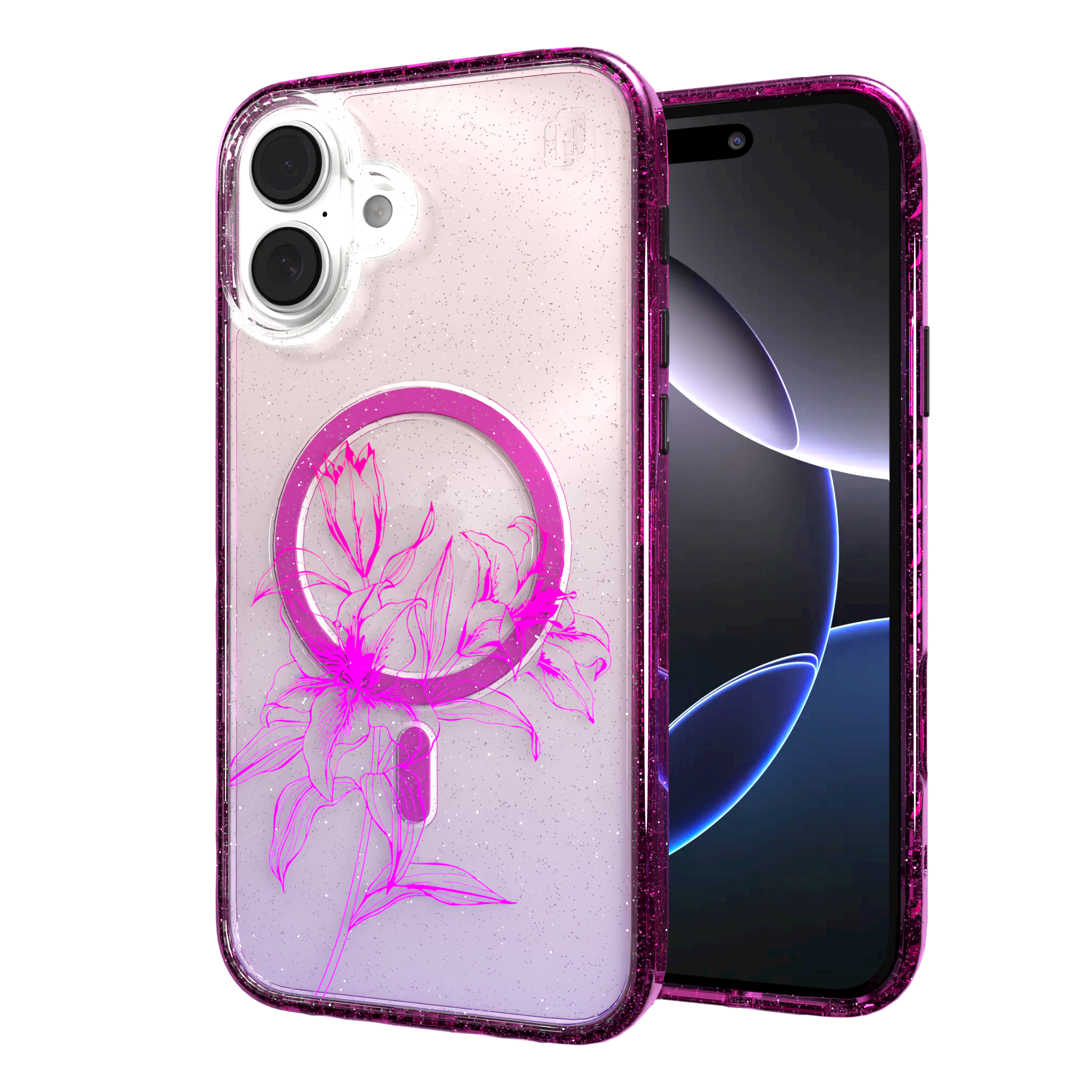 iPhone 16 Series | MagSafe | Ombre Bouquet Case Collection | Pink & Purple Prism Pink Prism / iPhone 16 Plus / Red