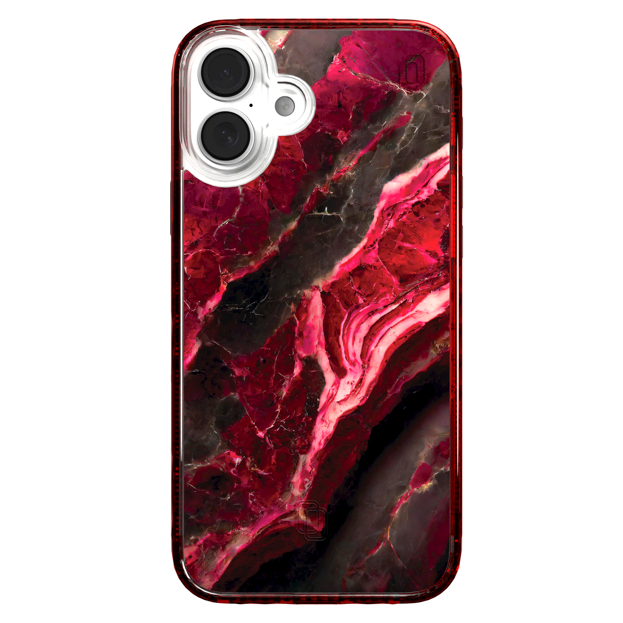 iPhone 16 Series | MagSafe | Stone Beauty Case Collection | Morning Sun Red Marble Morning Sun / iPhone 16 Plus / Red