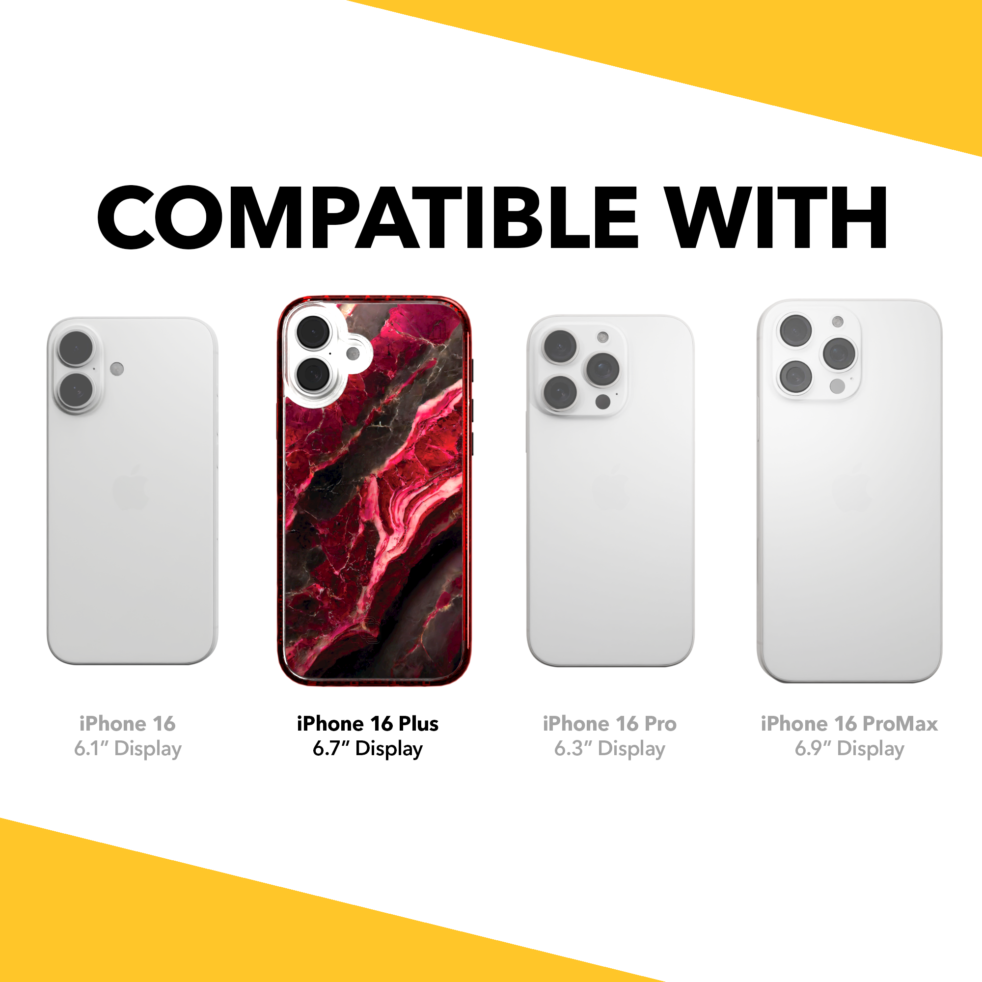 iPhone 16 Series | MagSafe | Stone Beauty Case Collection | Morning Sun Red Marble Morning Sun / iPhone 16 Plus / Red