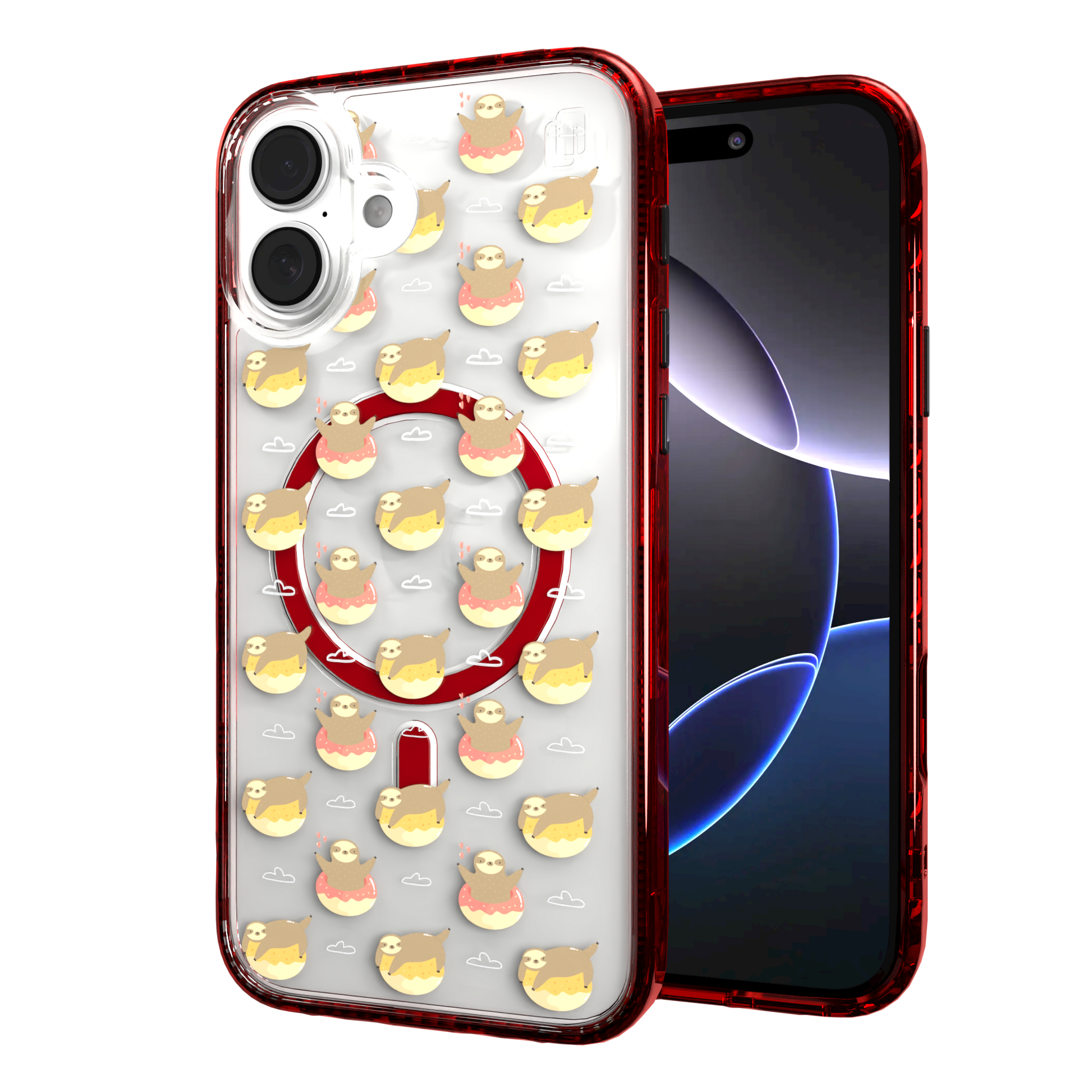 iPhone 16 Series | MagSafe | Sloth Case Collection | Dreamy Sloth Dreamy Sloth / iPhone 16 Plus / Red