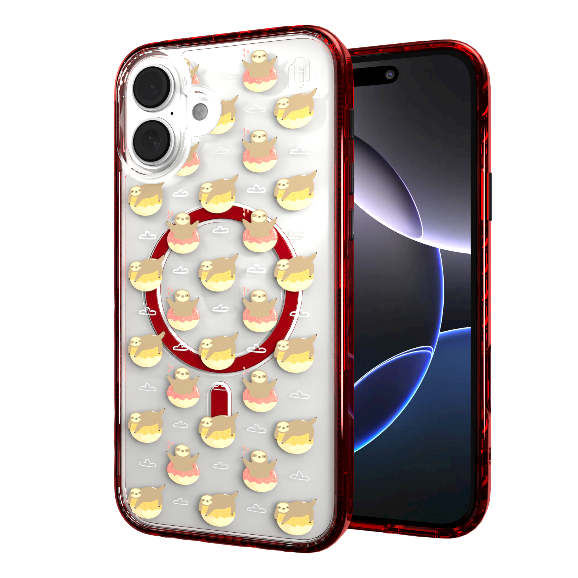iPhone 16 Series | MagSafe | Sloth Case Collection | Dreamy Sloth Dreamy Sloth / iPhone 16 Plus / Red