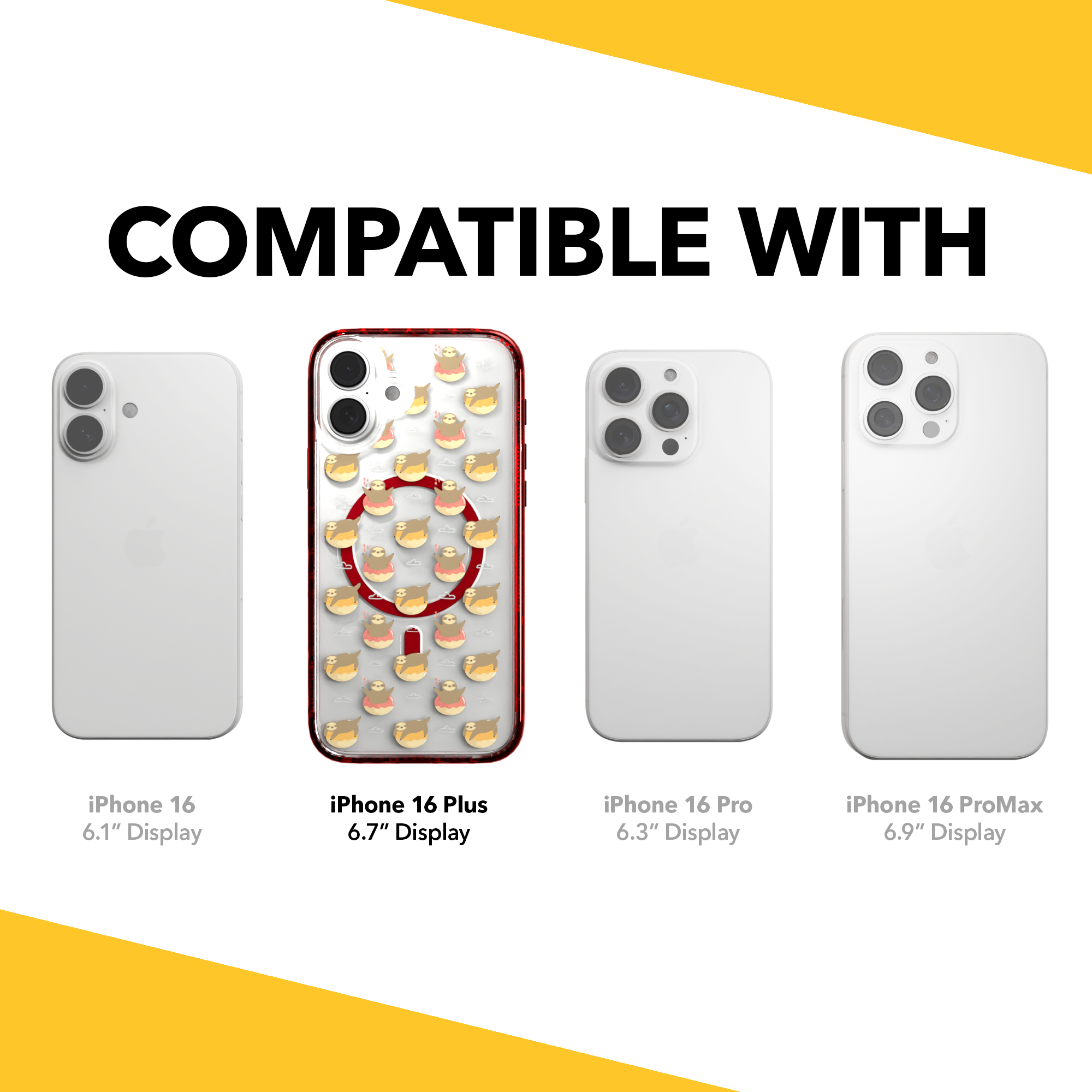 iPhone 16 Series | MagSafe | Sloth Case Collection | Dreamy Sloth Dreamy Sloth / iPhone 16 Plus / Red