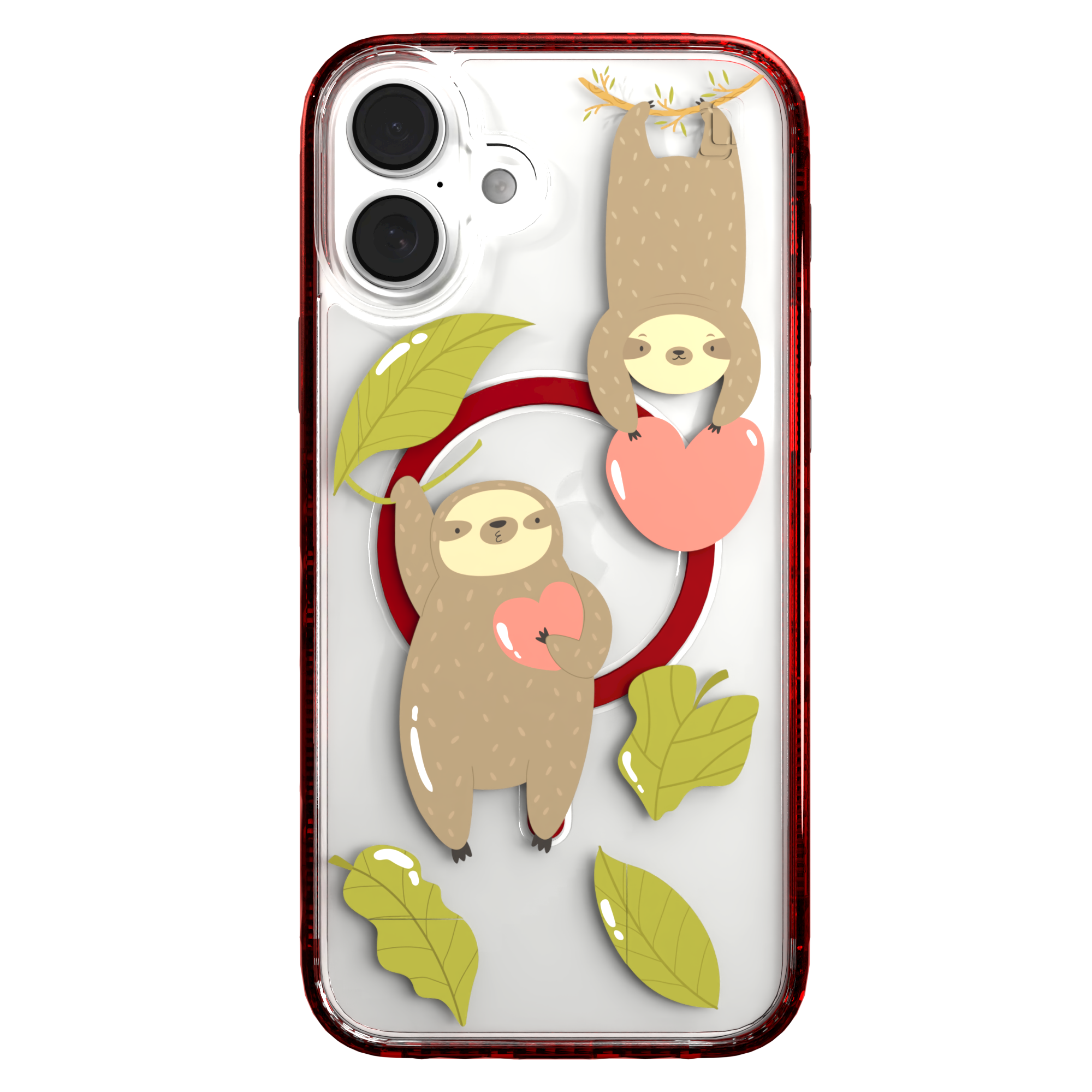 iPhone 16 Series | MagSafe | Sloth Case Collection | Slothy Vibes Slothy Vibes / iPhone 16 Plus / Red