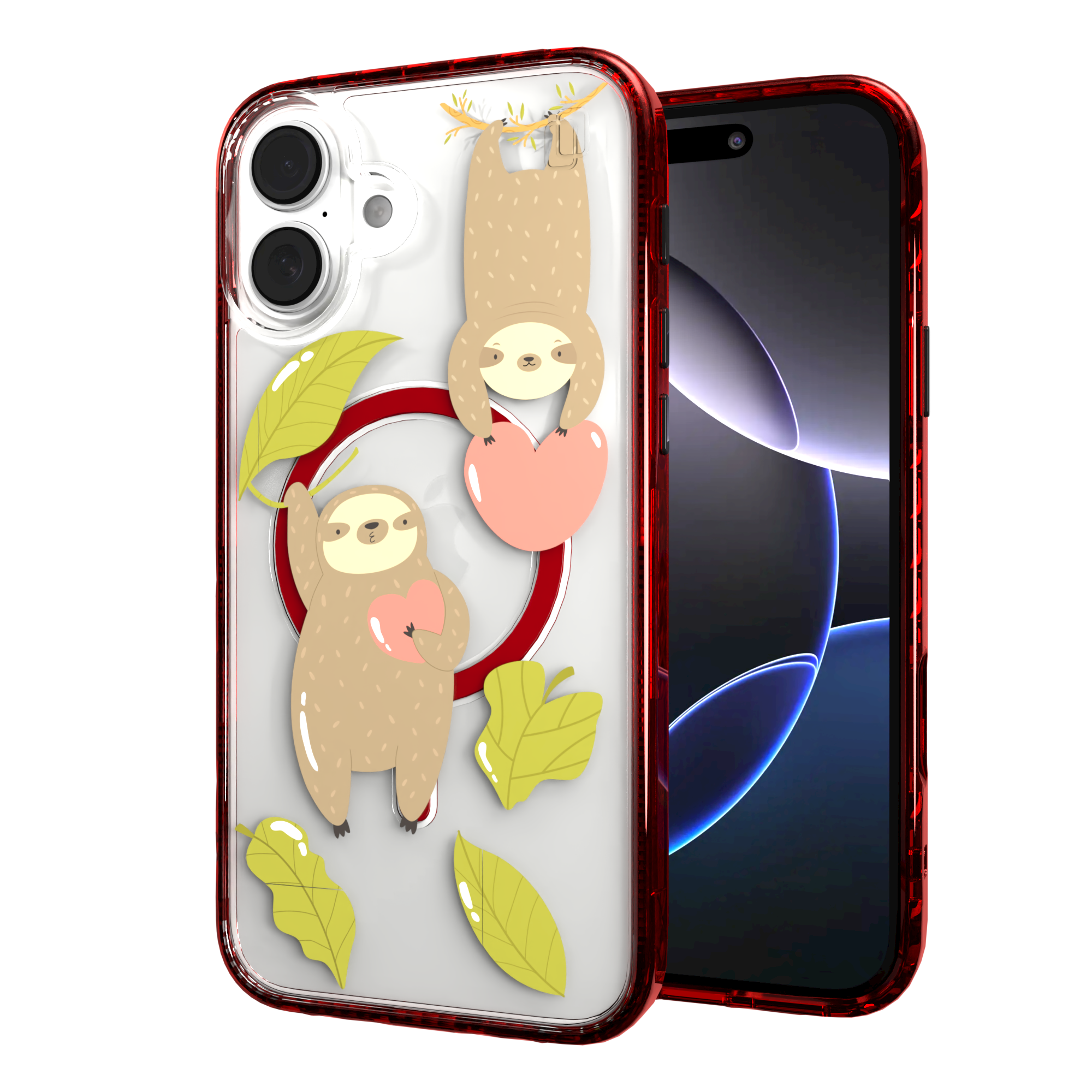 iPhone 16 Series | MagSafe | Sloth Case Collection | Slothy Vibes Slothy Vibes / iPhone 16 Plus / Red