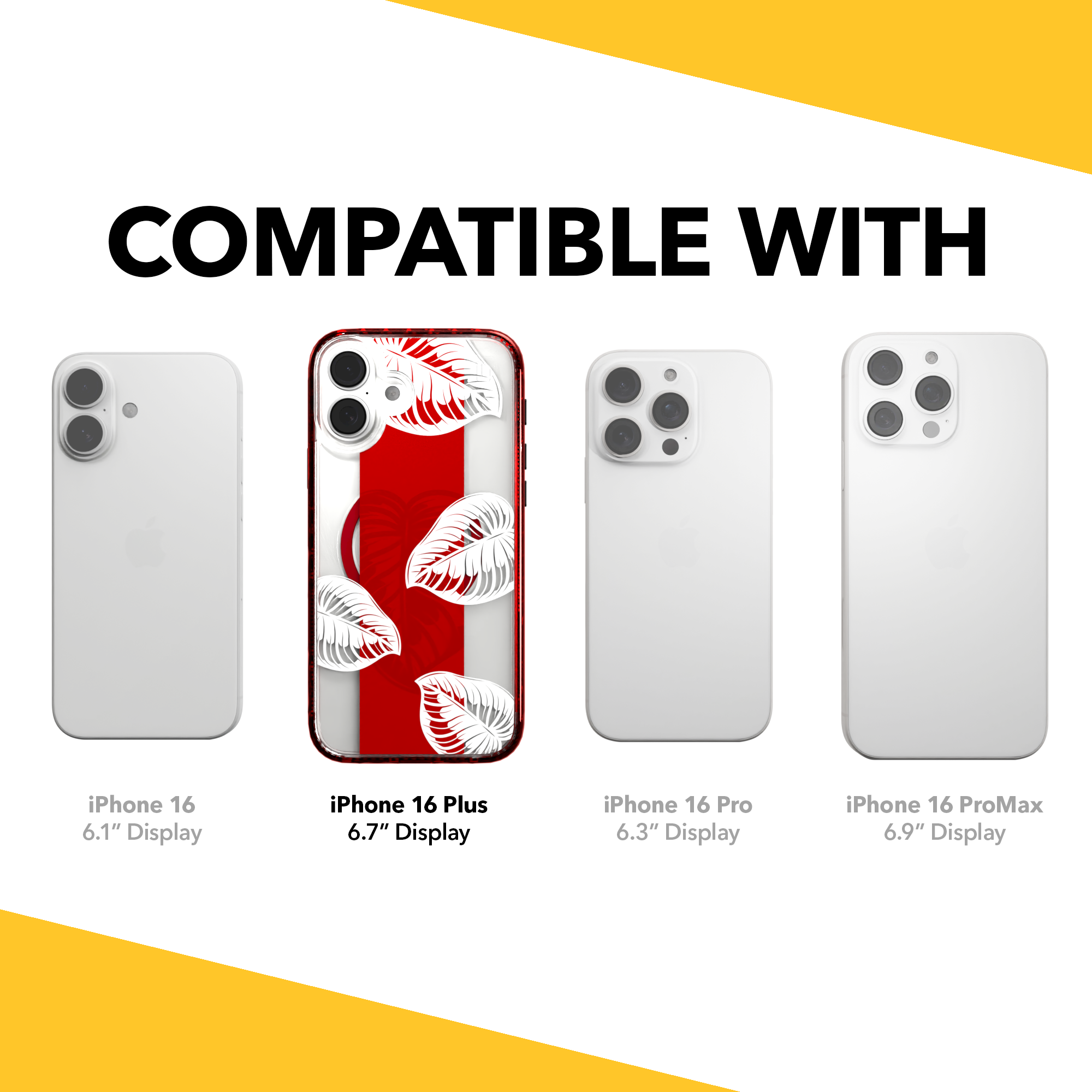 iPhone 16 Series | MagSafe | Summer Vibes Case Collection | Red & White Monstera Monstera Red / iPhone 16 Plus / Red