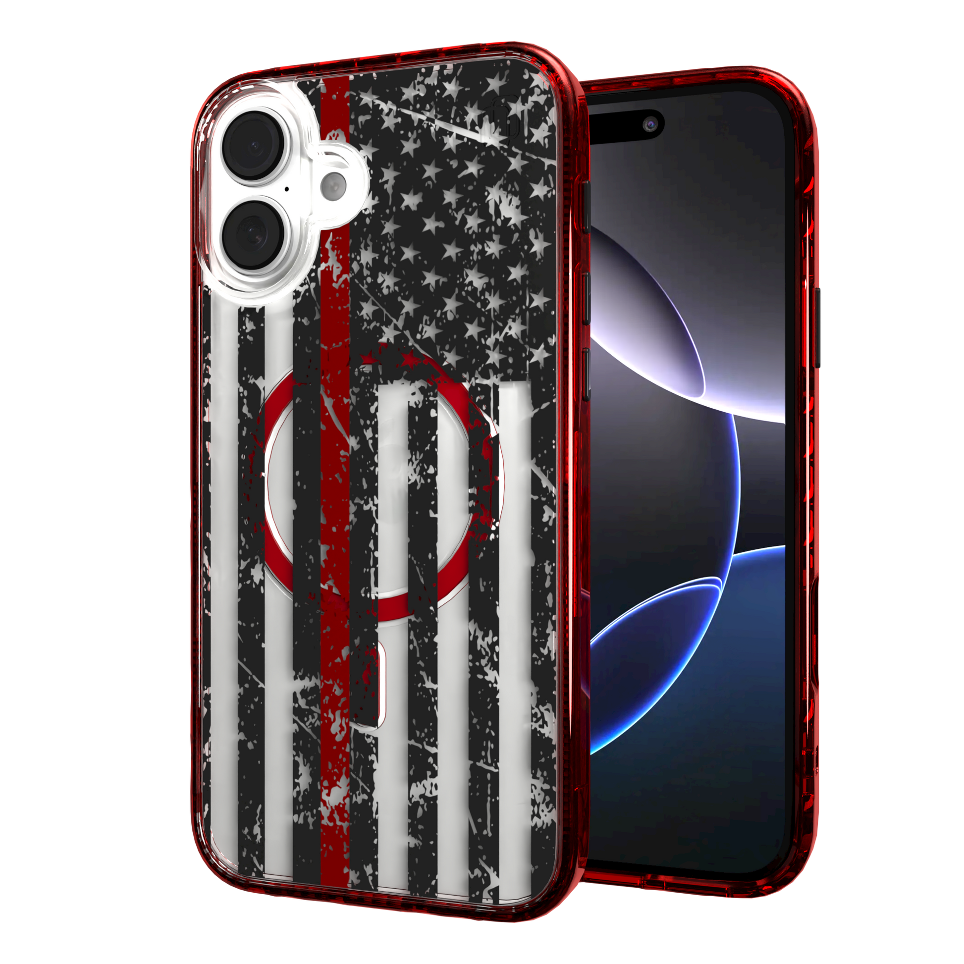 iPhone 16 Series | MagSafe | Red, White & Blue Case Collection | Thin Red Line Red Line / iPhone 16 Plus / Red