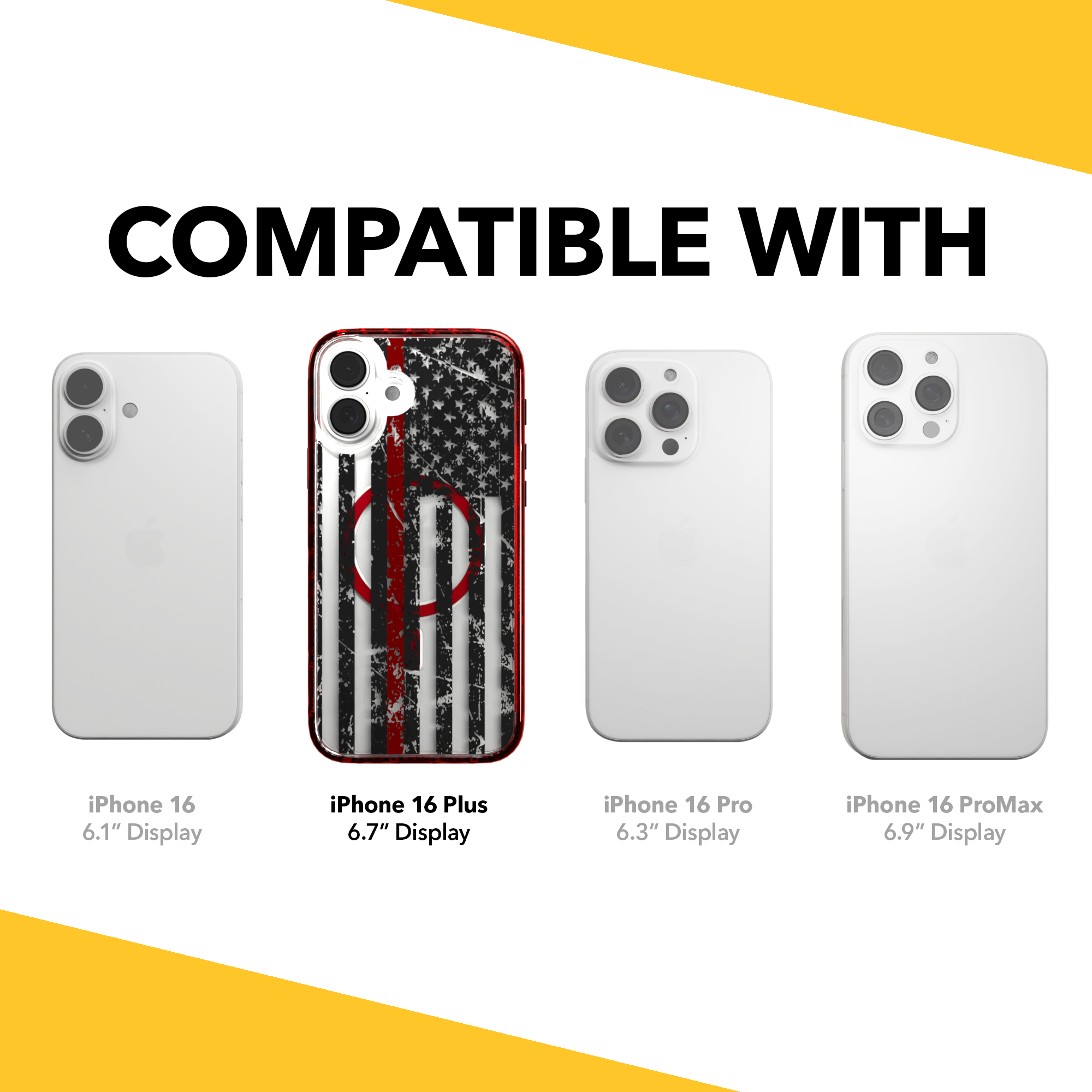 iPhone 16 Series | MagSafe | Red, White & Blue Case Collection | Thin Red Line Red Line / iPhone 16 Plus / Red