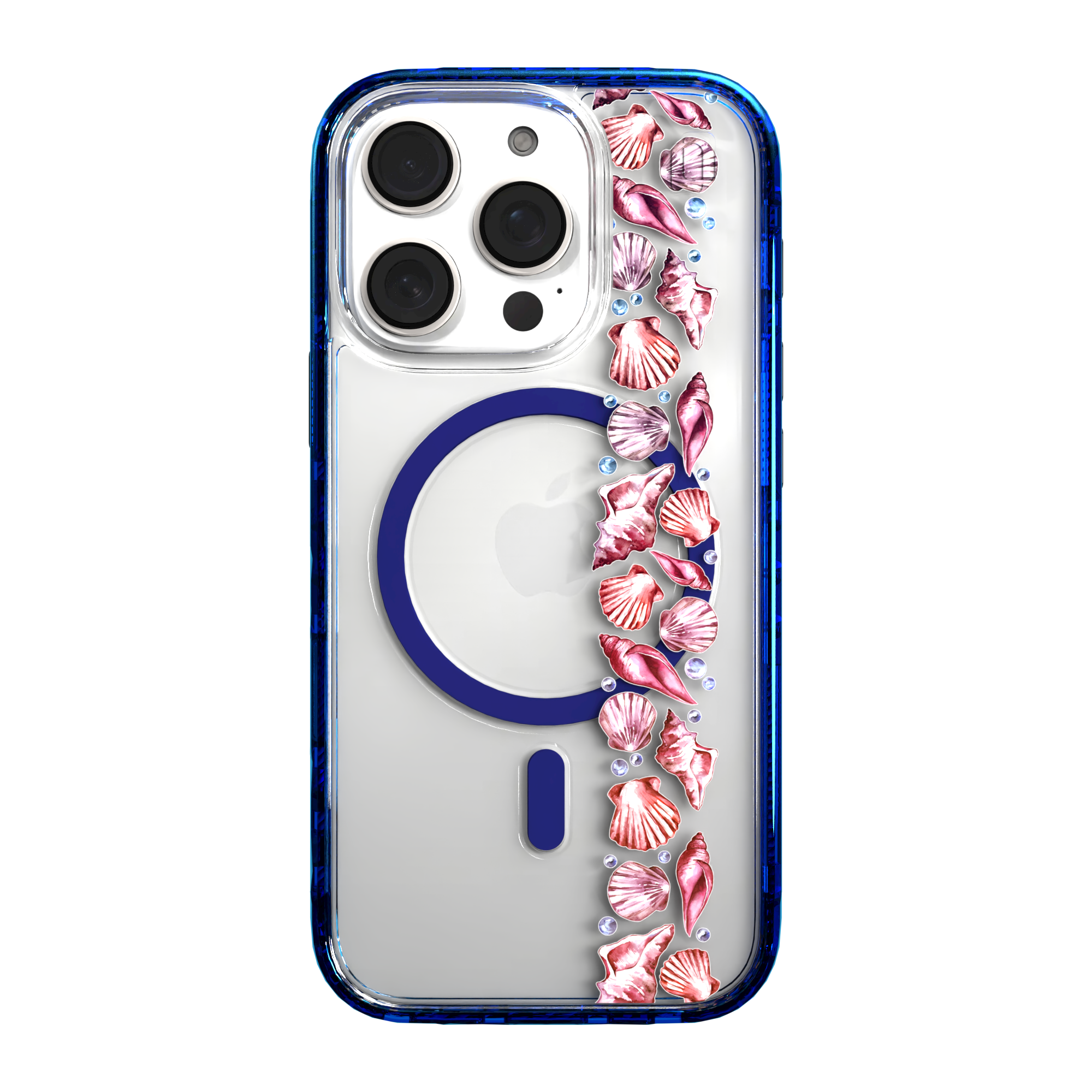 iPhone 16 Series | MagSafe | Coastal Case Collection | Seashell Stripe Line of Shells / iPhone 16 Pro / Blue