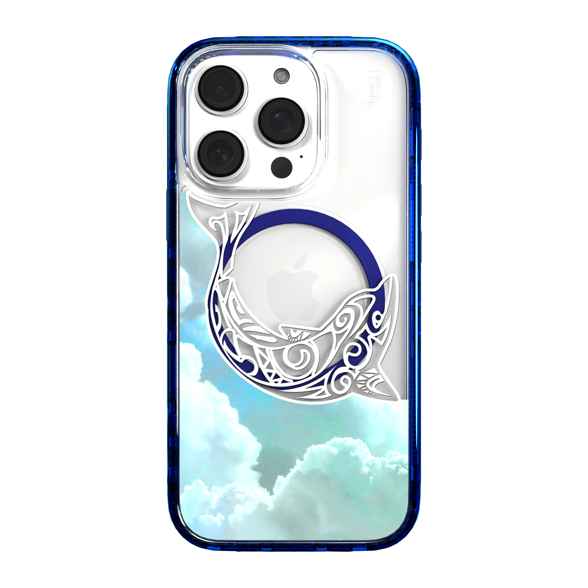 iPhone 16 Series | MagSafe | Coastal Case Collection | White & Teal Dolphine Dolphin / iPhone 16 Pro / Blue