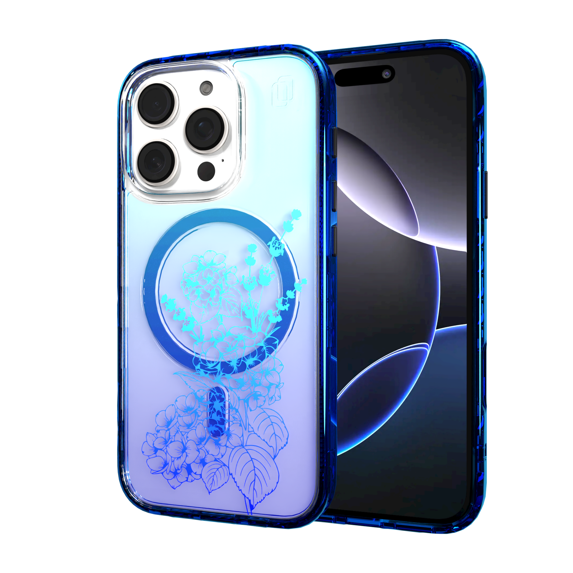 iPhone 16 Series | MagSafe | Ombre Bouquet Case Collection | Indigo Infusion Indigo Infusion / iPhone 16 Pro / Blue