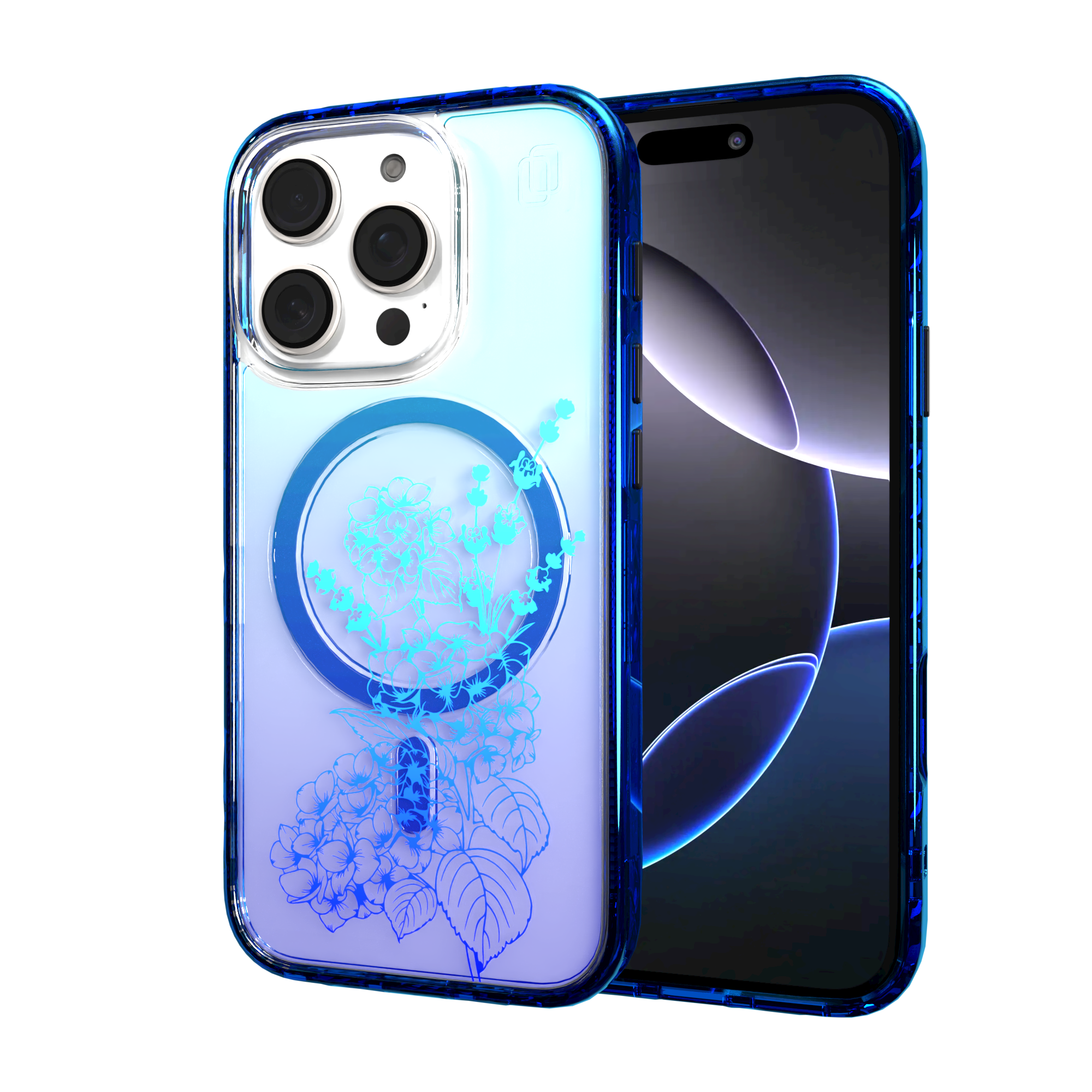 iPhone 16 Series | MagSafe | Ombre Bouquet Case Collection | Indigo Infusion Indigo Infusion / iPhone 16 Pro / Blue