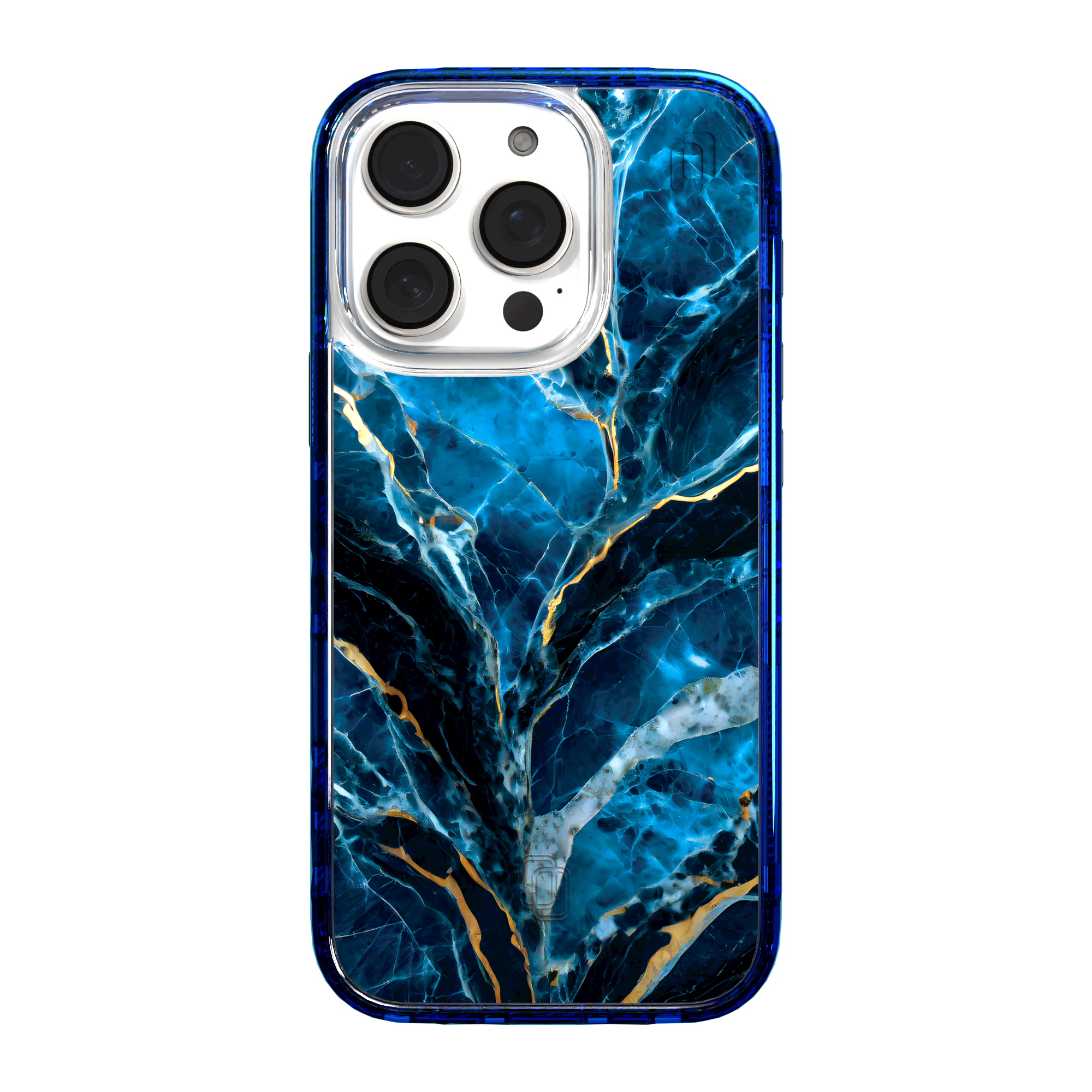 iPhone 16 Series | MagSafe | Stone Beauty Case Collection | Deep Sea Blue & Gold Marble Deep Sea / iPhone 16 Pro / Blue