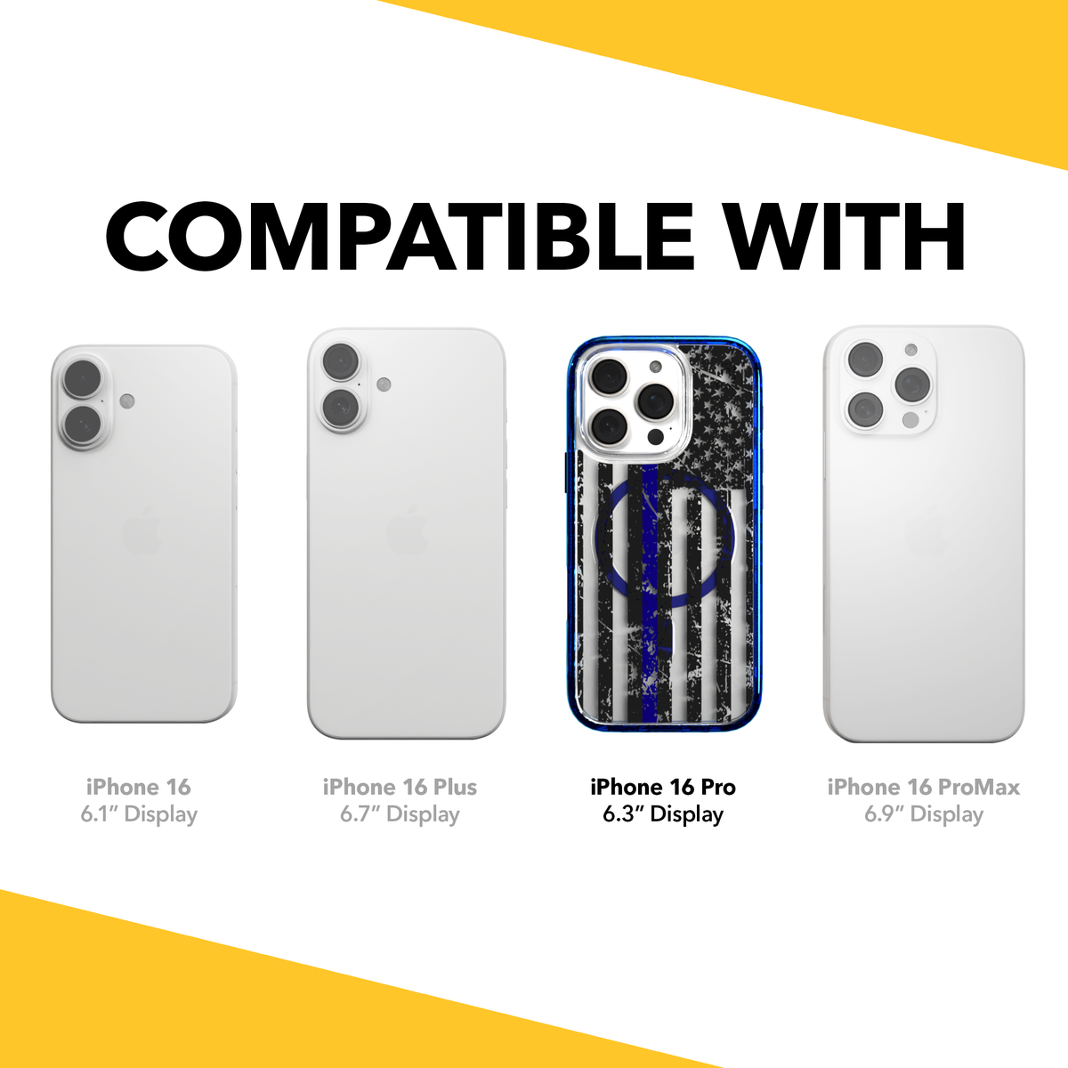 iPhone 16 Series | MagSafe | Red, White & Blue Case Collection | Thin Blue Line Blue Line / iPhone 16 Pro / Blue