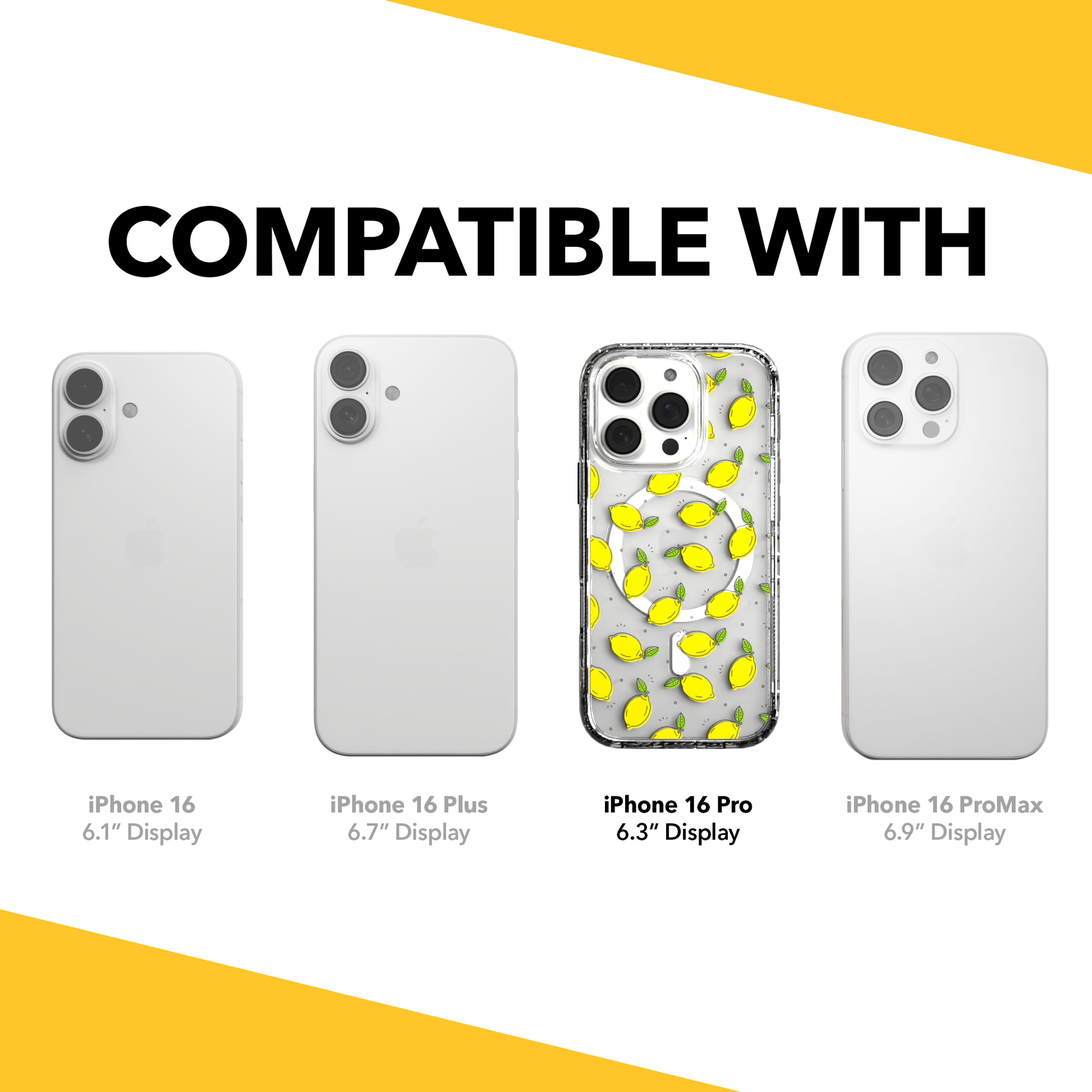 iPhone 16 Series | MagSafe | Fruit Bowl Collection | Lotsa Lemons Lotsa Lemons / iPhone 16 Pro / Clear