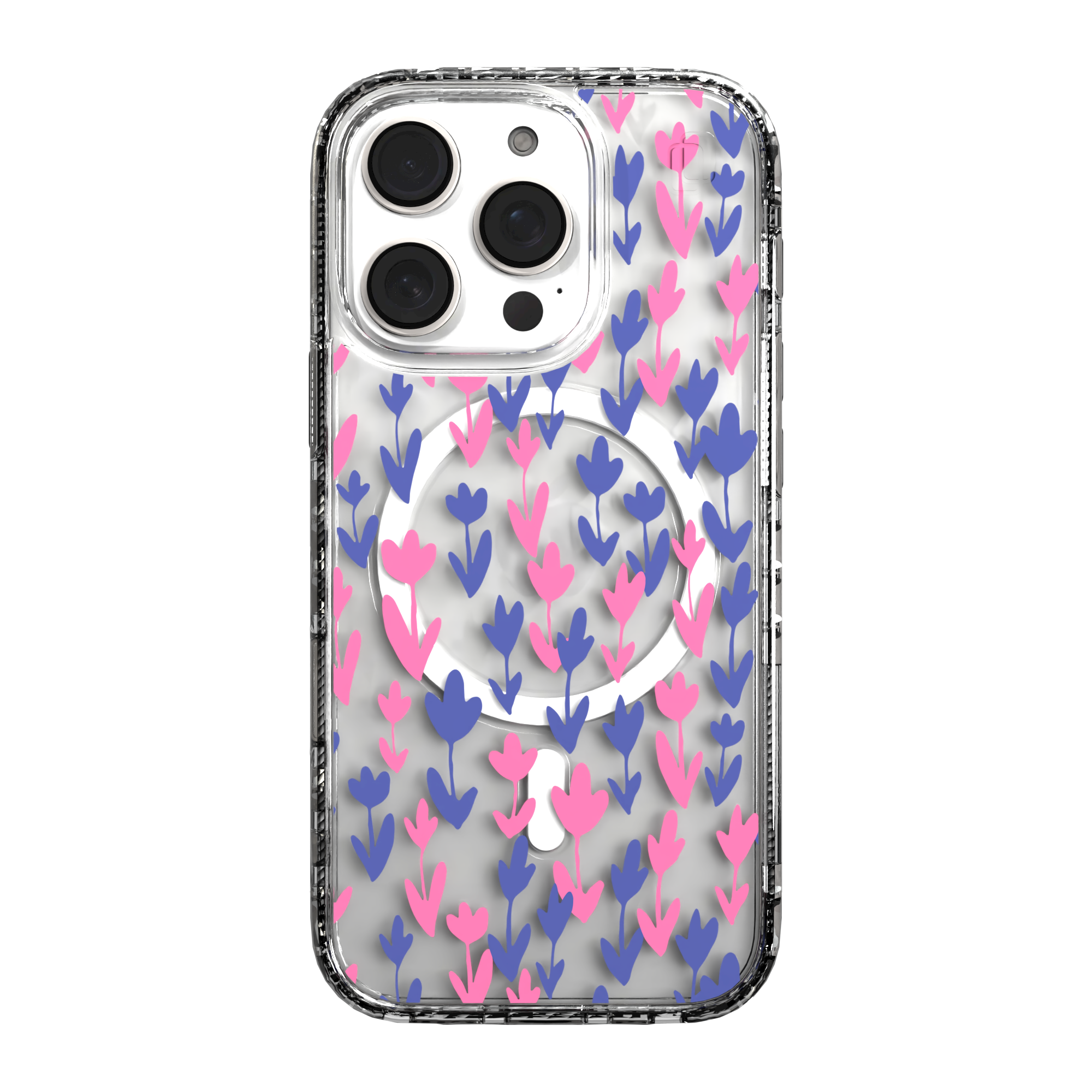 iPhone 16 Series | MagSafe | Flower Case Collection | Pink & Purple Pastel Blooms Pastel Bloom / iPhone 16 Pro / Clear