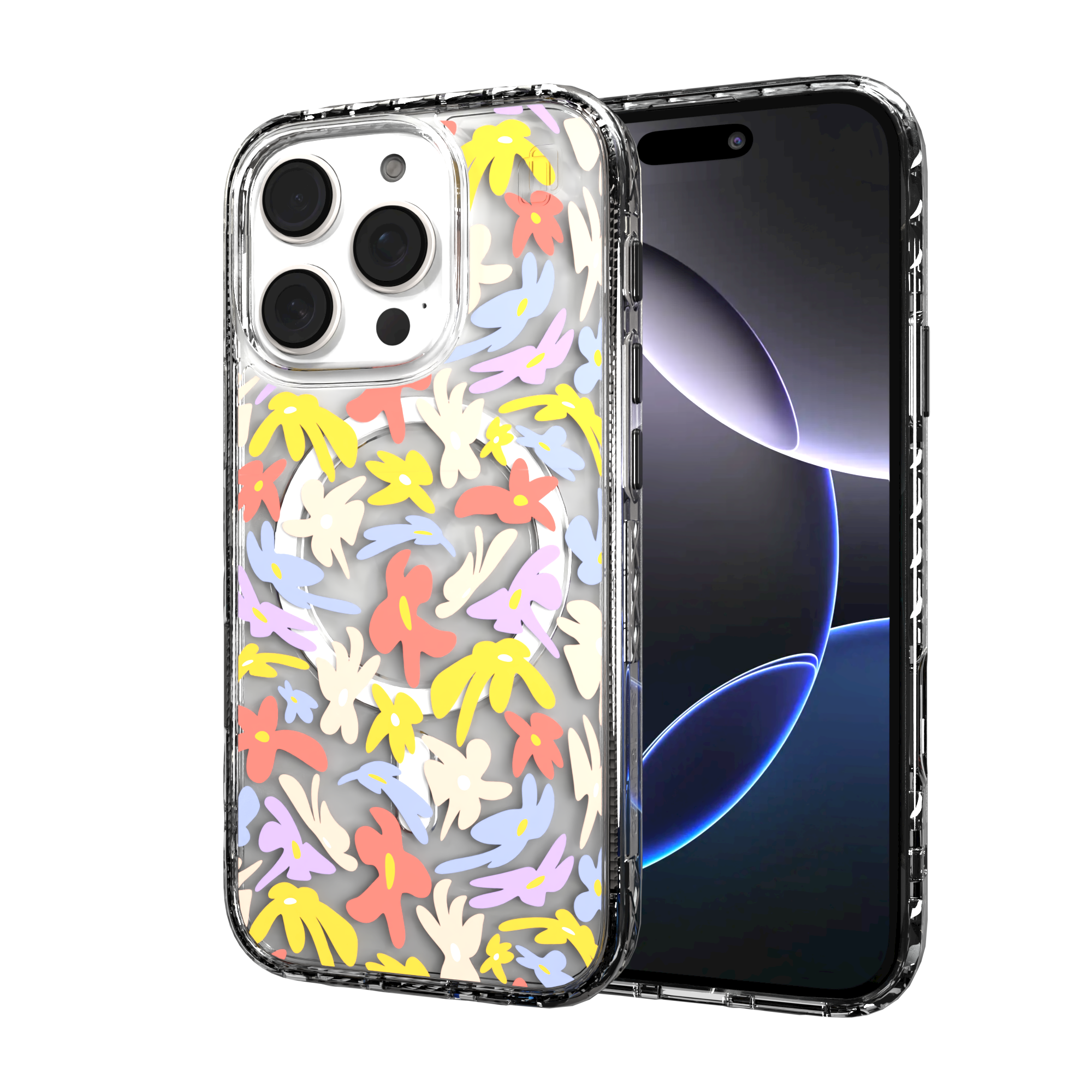 iPhone 16 Series | MagSafe | Flower Case Collection | Trippy Flower Petal Dreams Petal Dreams / iPhone 16 Pro / Clear