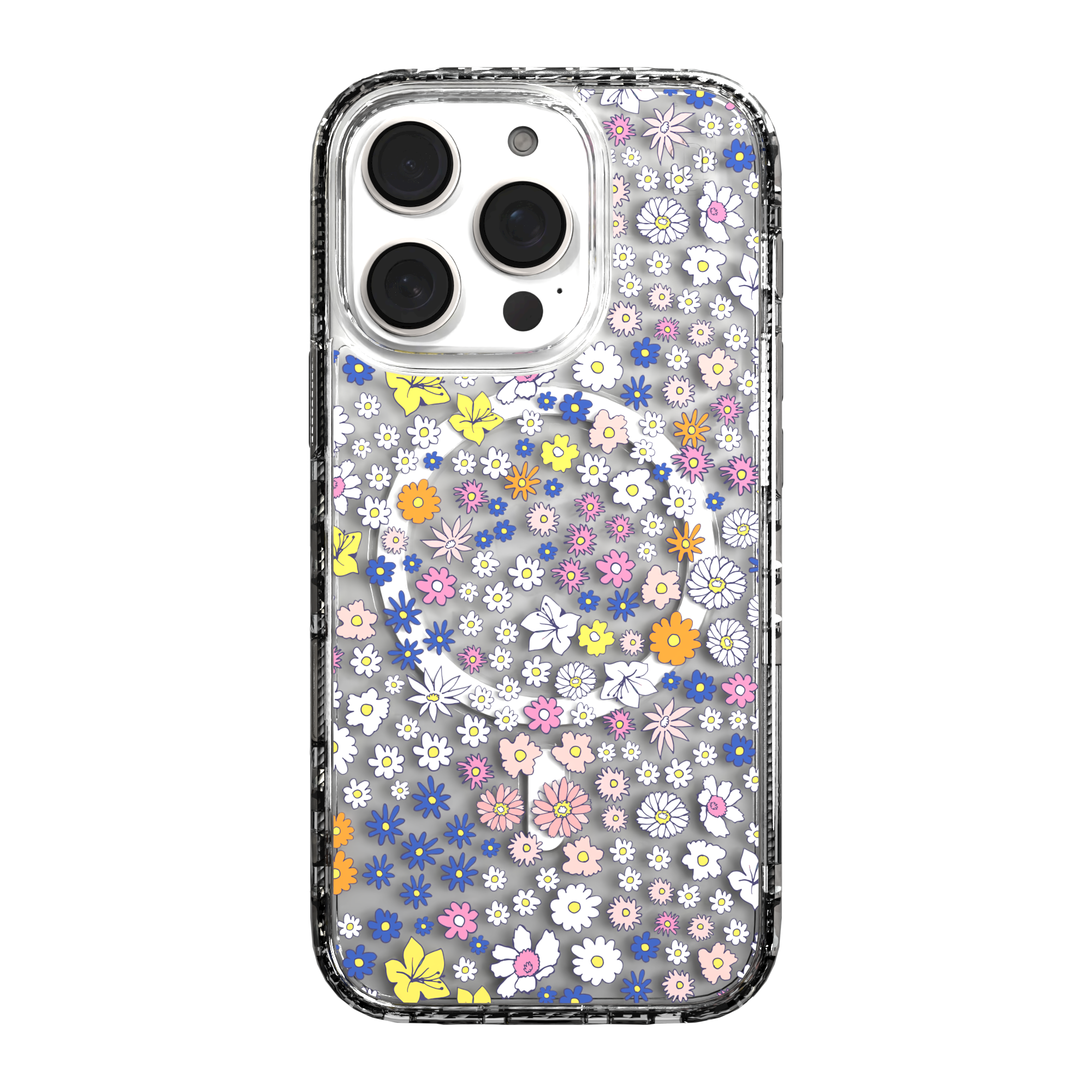 iPhone 16 Series | MagSafe | Flower Case Collection | Sketched Wild Blossoms Wild Blossom / iPhone 16 Pro / Clear
