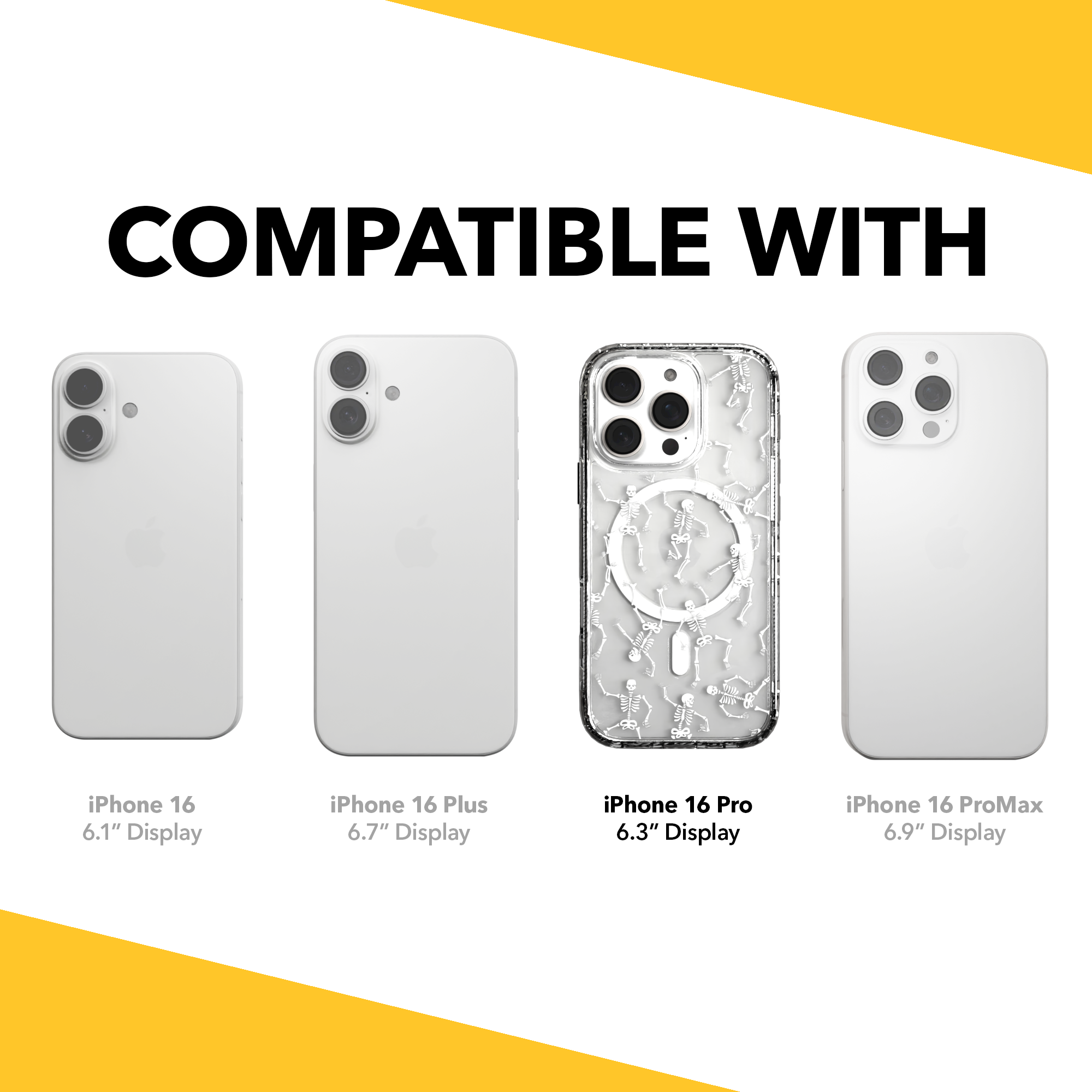 iPhone 16 Series | MagSafe | Halloween Case | Dancing Skeletons Dancing Skeletons / iPhone 16 Pro / Clear