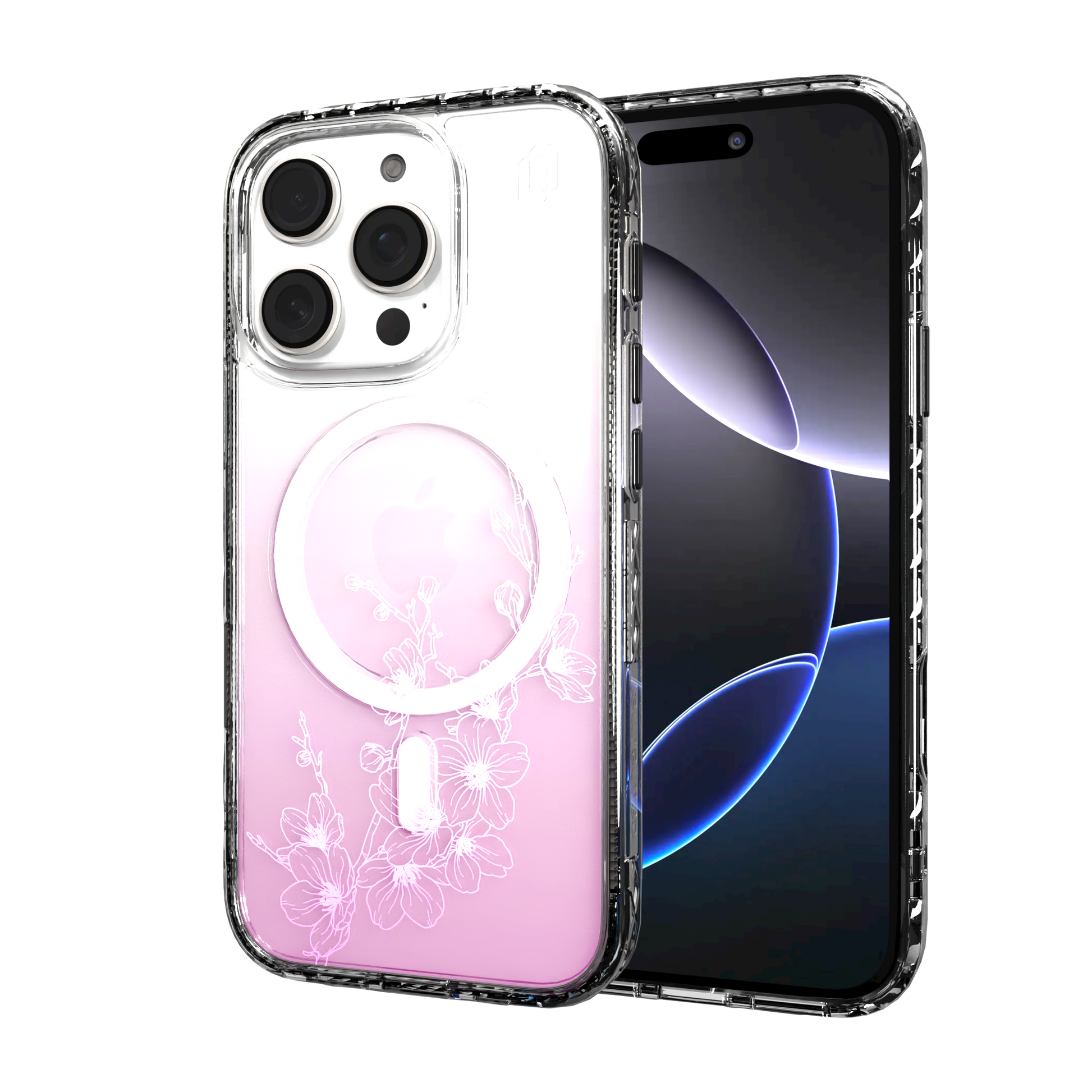 iPhone 16 Series | MagSafe | Ombre Bouquet Case Collection | Ballet Blush Pink Ballet Blush / iPhone 16 Pro / Clear