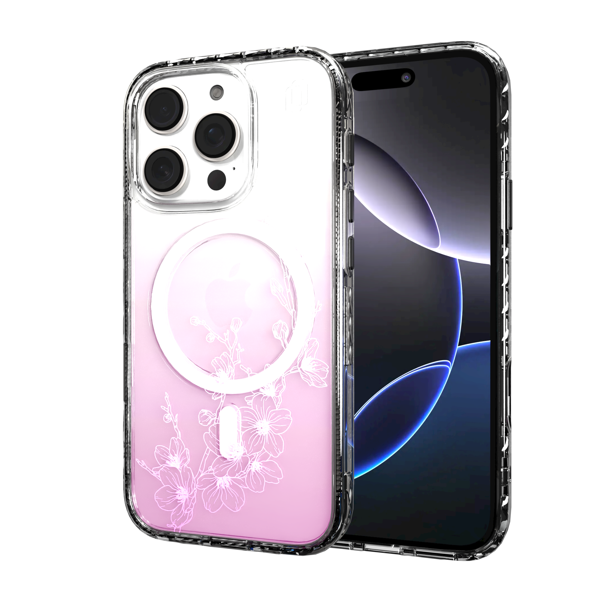 iPhone 16 Series | MagSafe | Ombre Bouquet Case Collection | Ballet Blush Pink