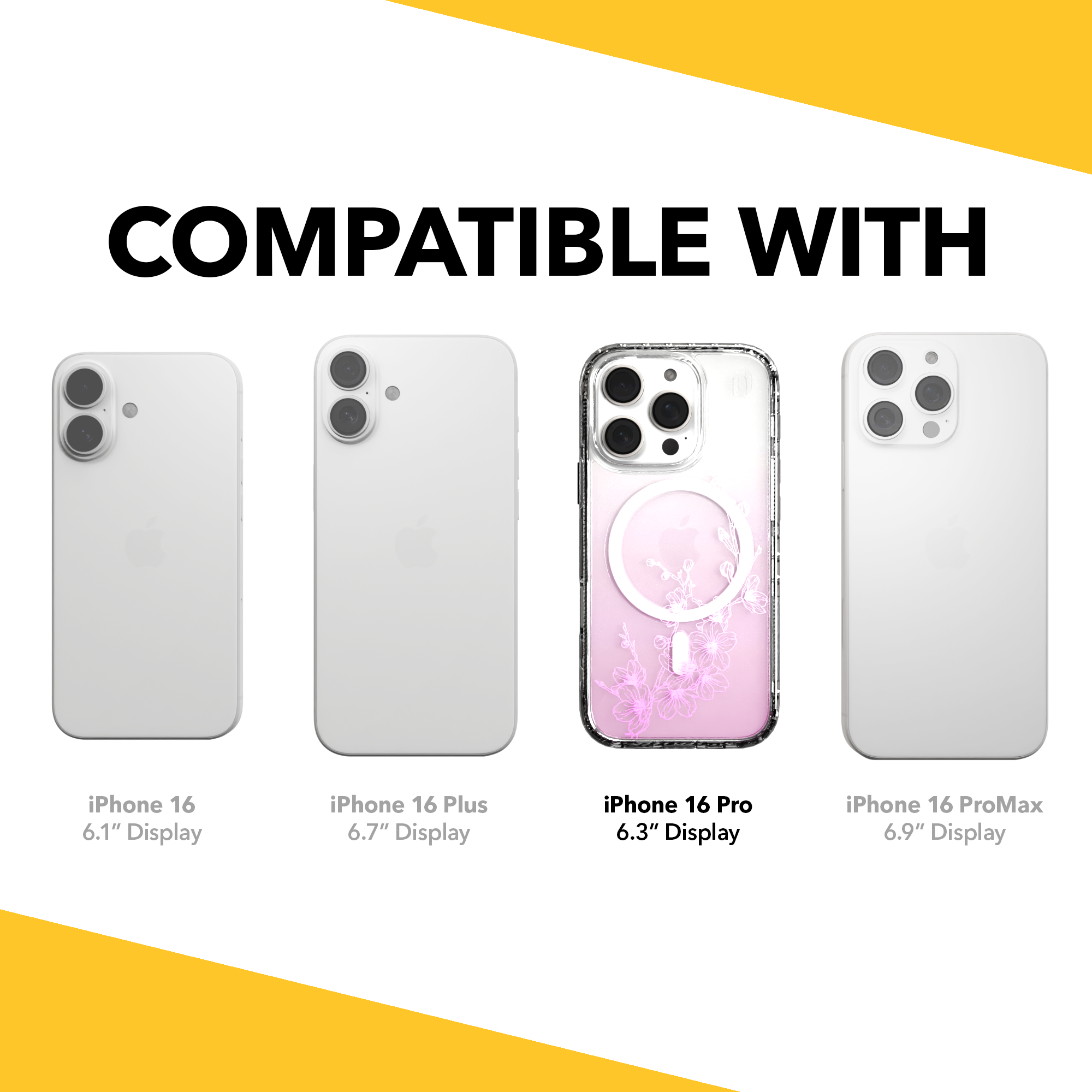 iPhone 16 Series | MagSafe | Ombre Bouquet Case Collection | Ballet Blush Pink Ballet Blush / iPhone 16 Pro / Clear