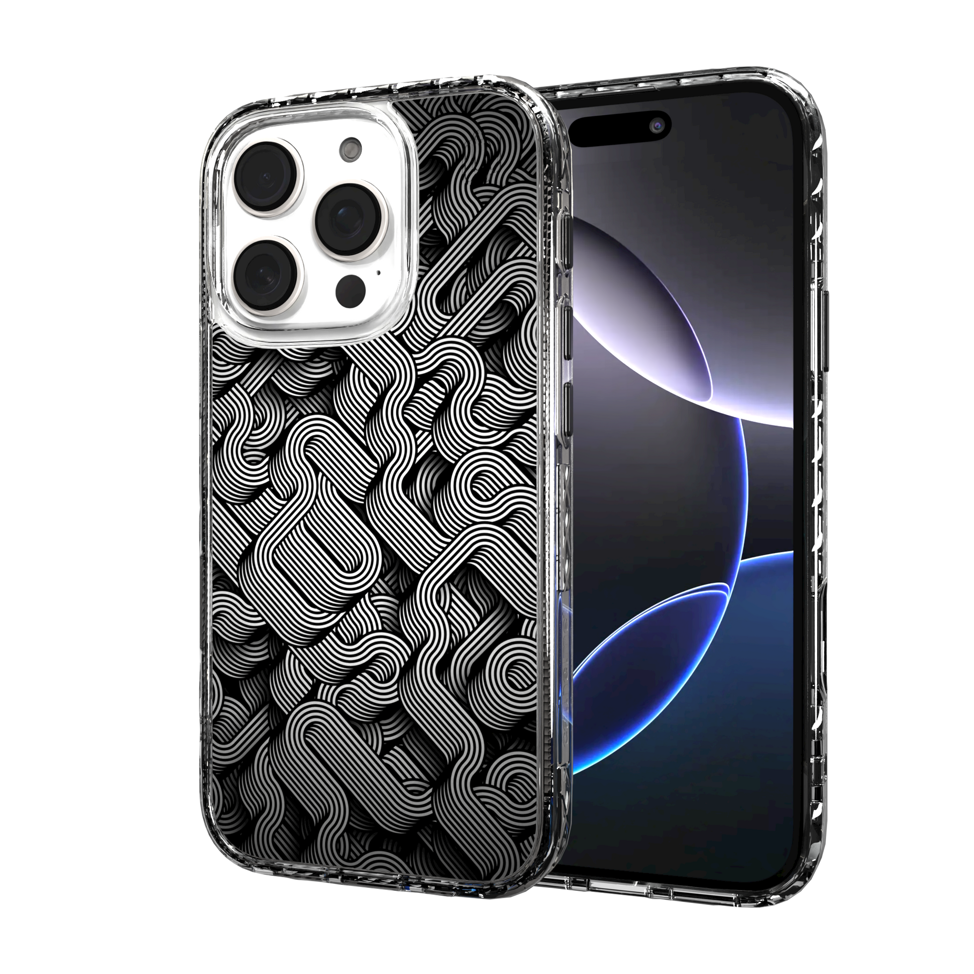 iPhone 16 Series | MagSafe | Monochromatic Case Designs | Black & White Dimensions Black & White Dimensions / iPhone 16 Pro / Clear