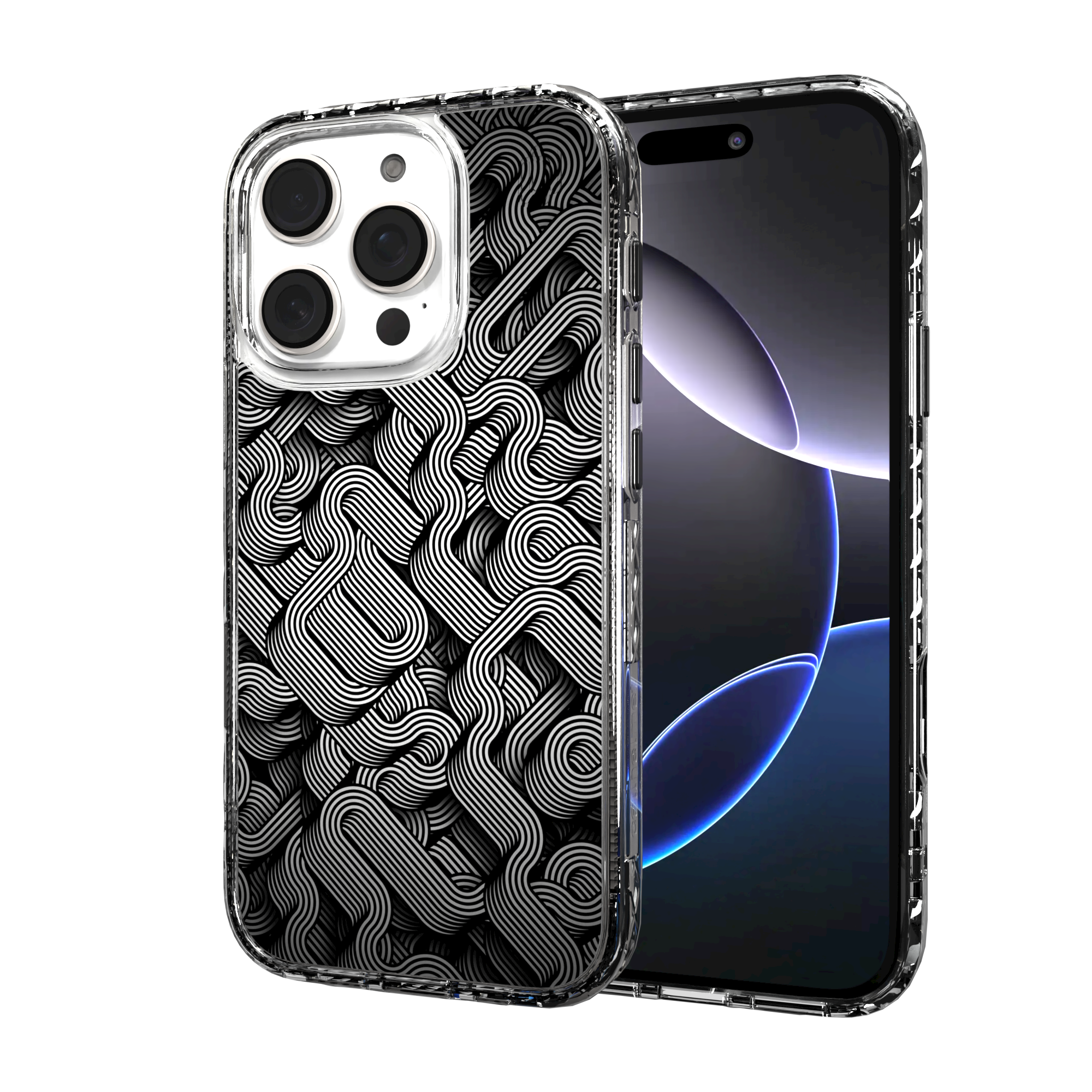 iPhone 16 Series | MagSafe | Monochromatic Case Designs | Black & White Dimensions Black & White Dimensions / iPhone 16 Pro / Clear