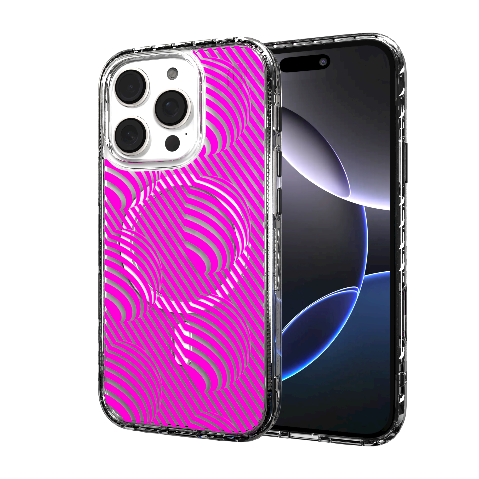 iPhone 16 Series | MagSafe | Monochromatic Case Designs | Pink Bumps Pink Bumps / iPhone 16 Pro / Clear