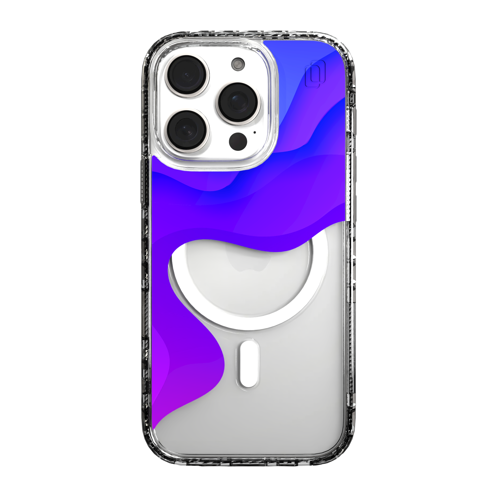 iPhone 16 Series | MagSafe | Abstract Art Case | Retro Purple Waves Retro Purple / iPhone 16 Pro / Clear