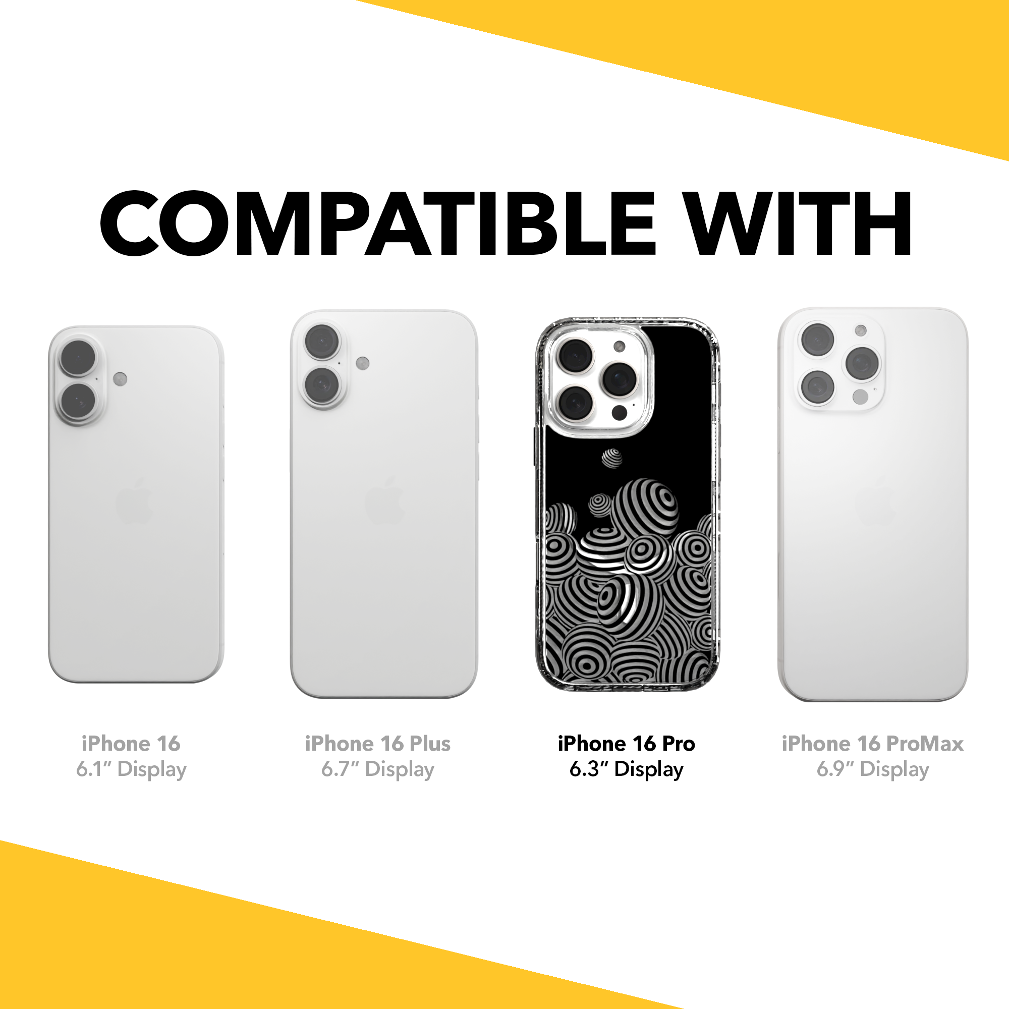 iPhone 16 Series | MagSafe | Monochromatic Collection | 3D Orb Swirl Ballpit / iPhone 16 Pro / Clear