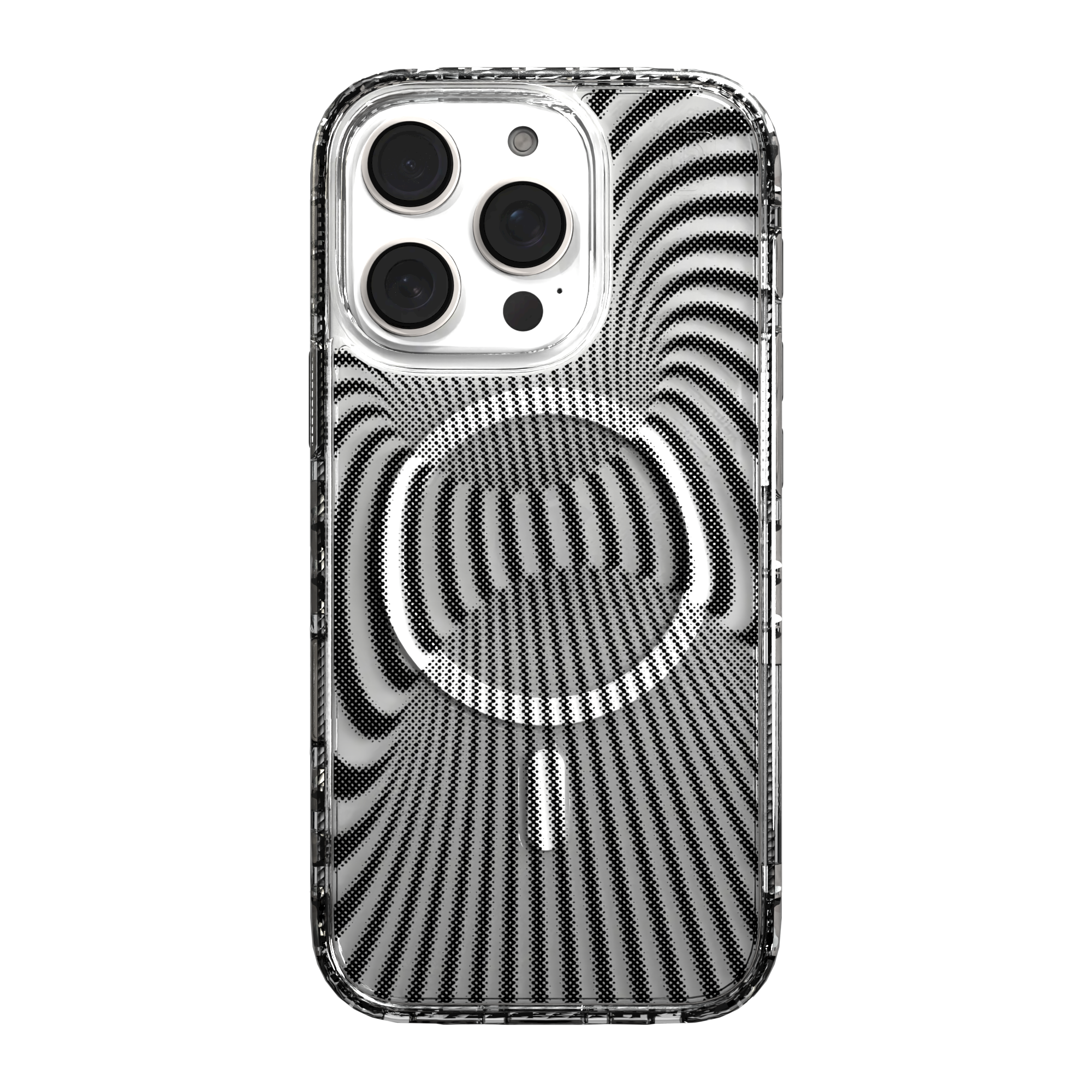 iPhone 16 Series | MagSafe | Monochromatic Case Designs | Trippy Tunnel Tunnel / iPhone 16 Pro / Clear