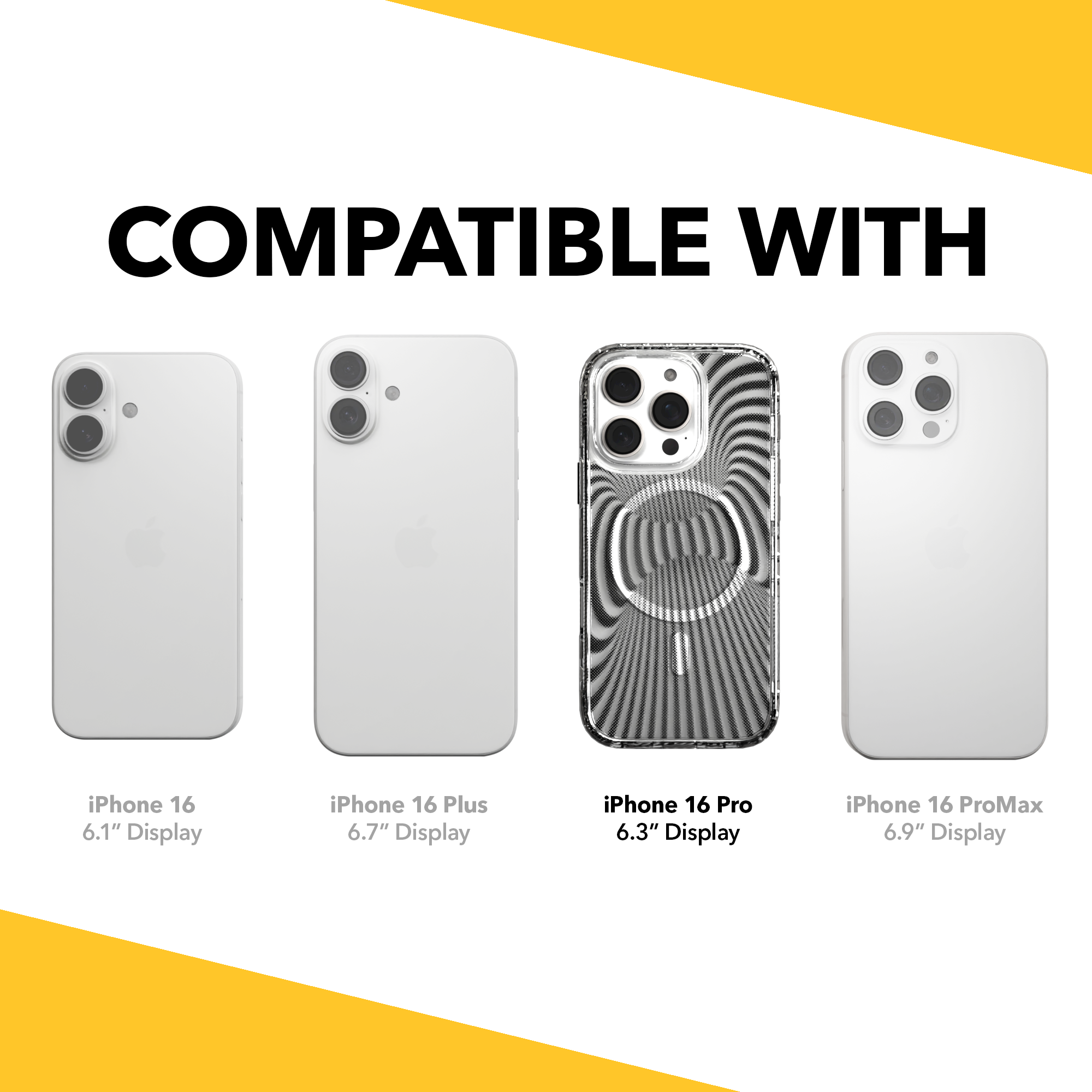 iPhone 16 Series | MagSafe | Monochromatic Case Designs | Trippy Tunnel Tunnel / iPhone 16 Pro / Clear