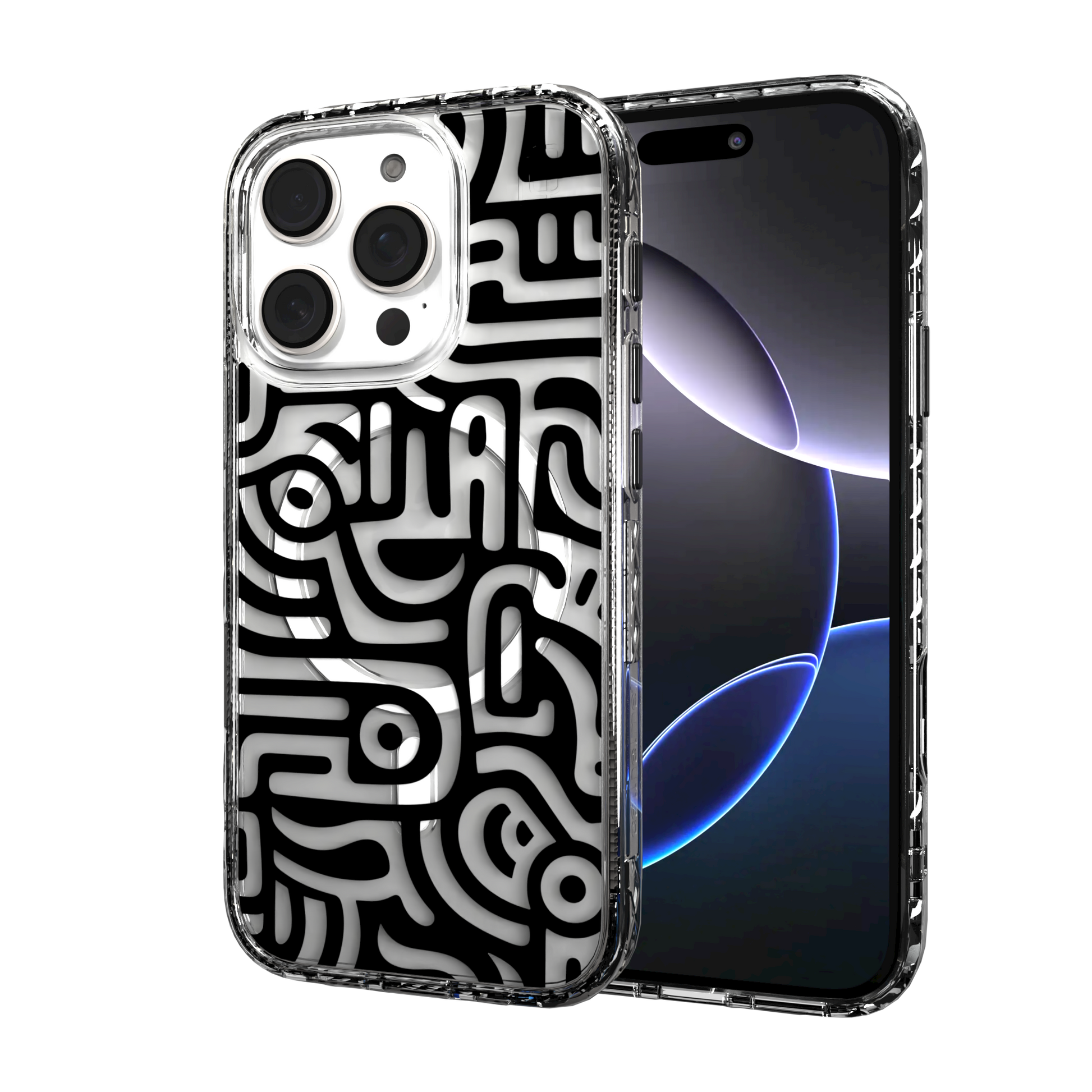 iPhone 16 Series | MagSafe | Monochromatic Case Designs | Glyphs Glyphs / iPhone 16 Pro / Clear