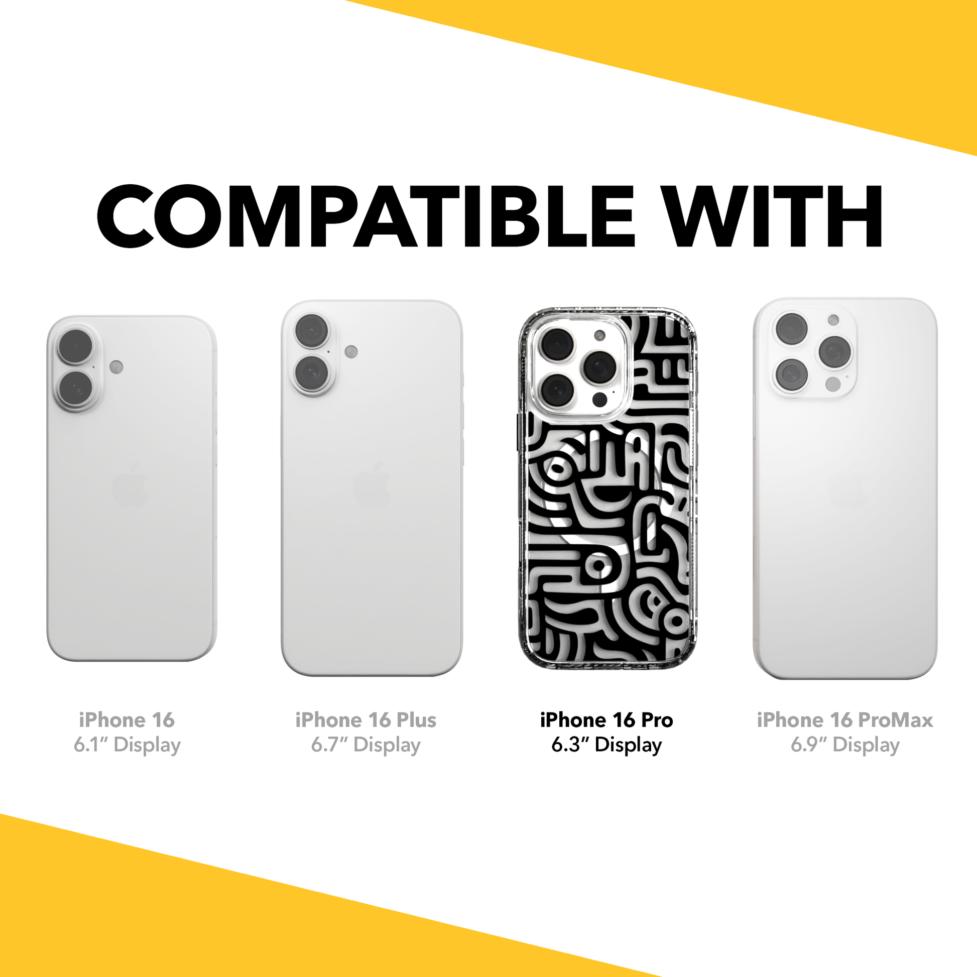iPhone 16 Series | MagSafe | Monochromatic Case Designs | Glyphs Glyphs / iPhone 16 Pro / Clear