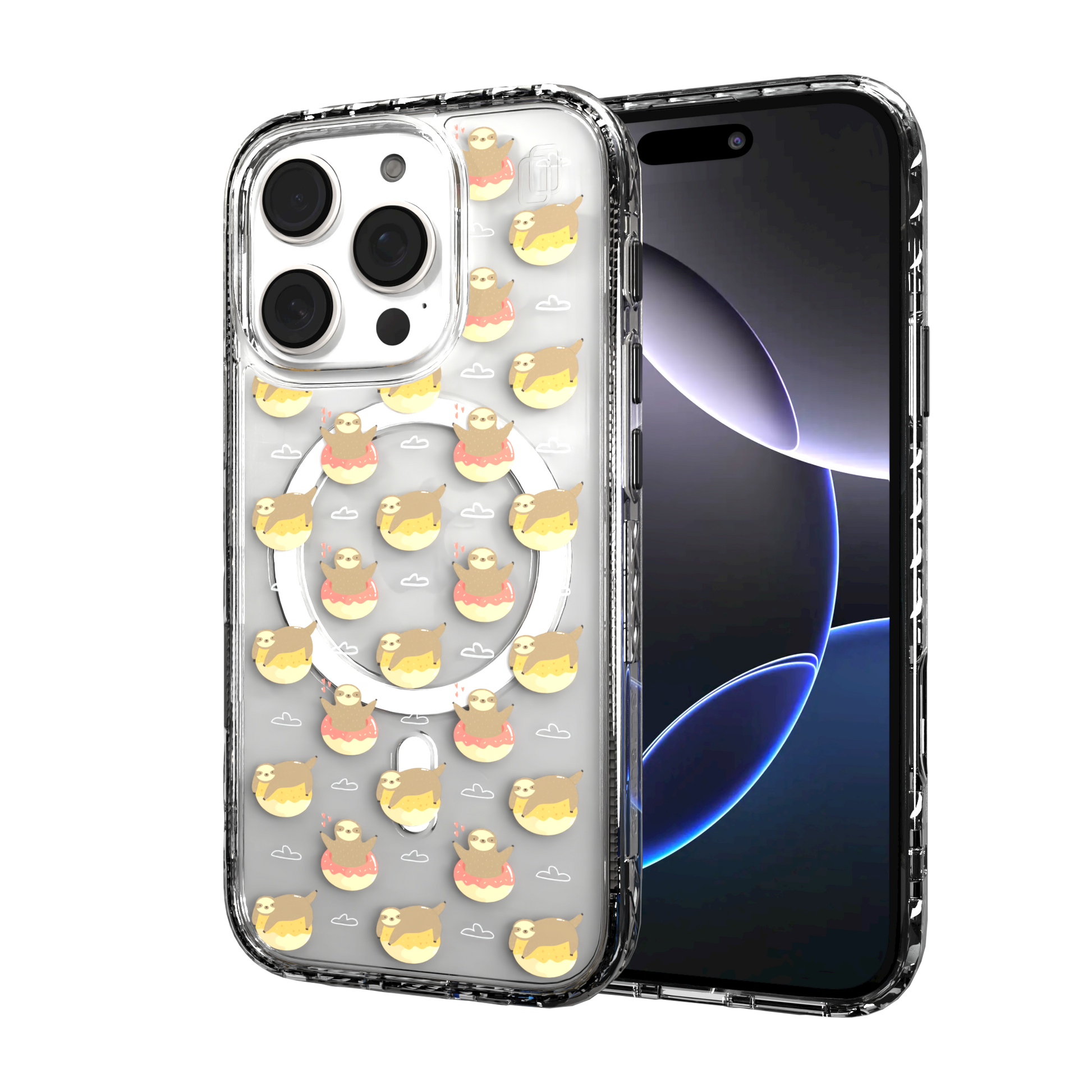 iPhone 16 Series | MagSafe | Sloth Case Collection | Dreamy Sloth Dreamy Sloth / iPhone 16 Pro / Clear