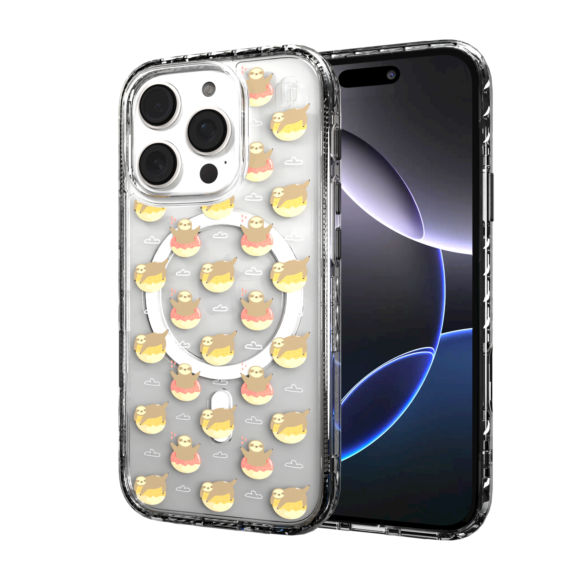 iPhone 16 Series | MagSafe | Sloth Case Collection | Dreamy Sloth Dreamy Sloth / iPhone 16 Pro / Clear