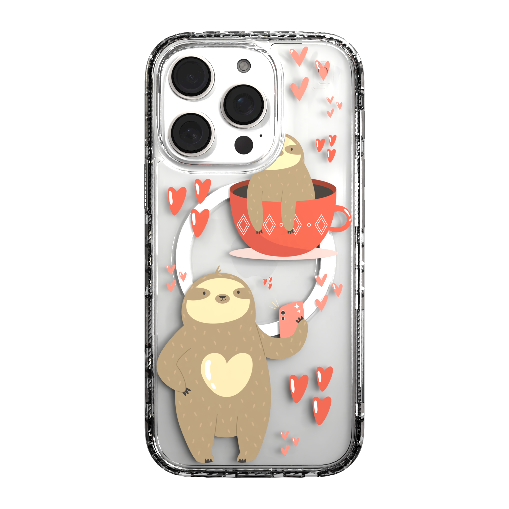 iPhone 16 Series | MagSafe | Sloth Case Collection | Sloths In Love Sloth Haven / iPhone 16 Pro / Clear