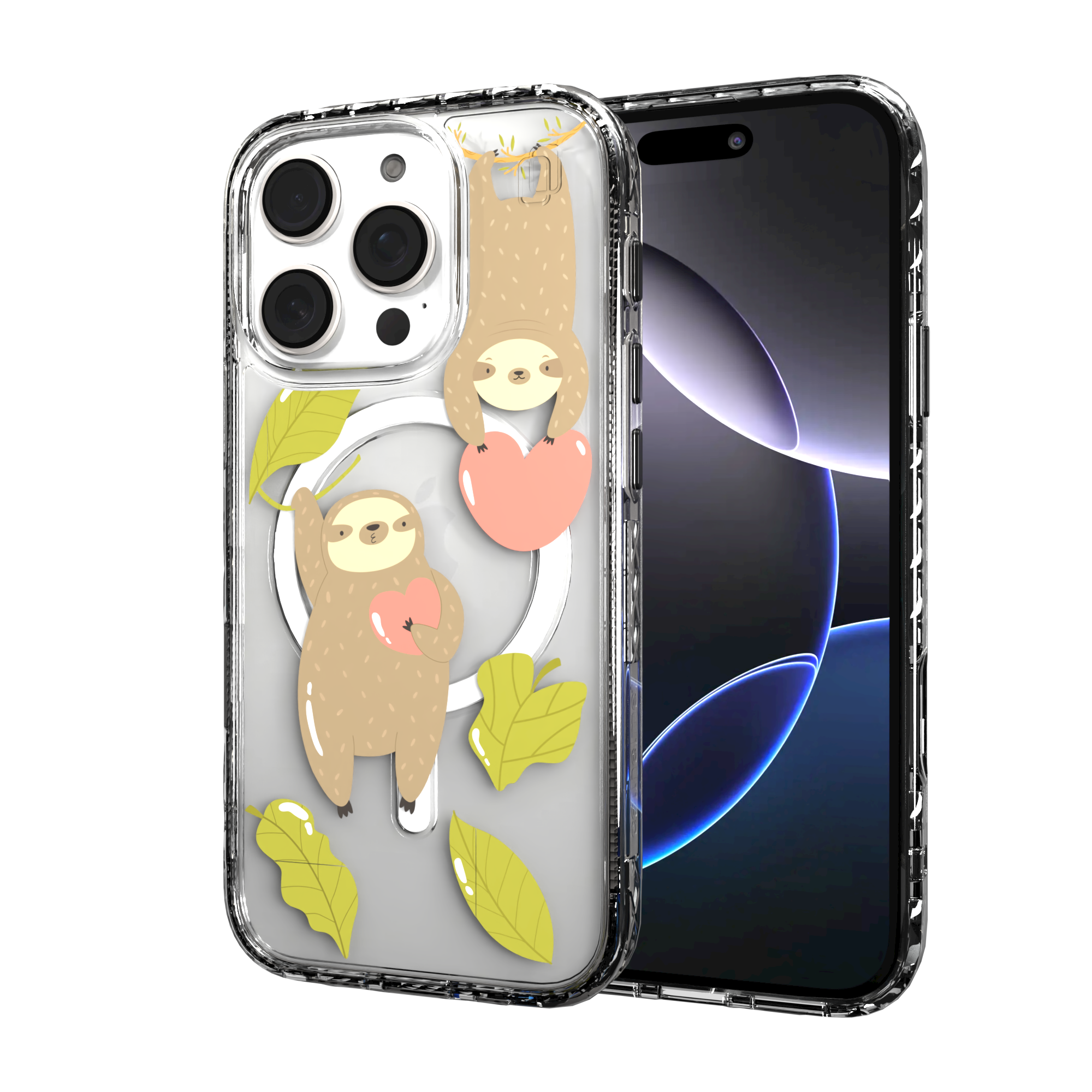 iPhone 16 Series | MagSafe | Sloth Case Collection | Slothy Vibes Slothy Vibes / iPhone 16 Pro / Clear