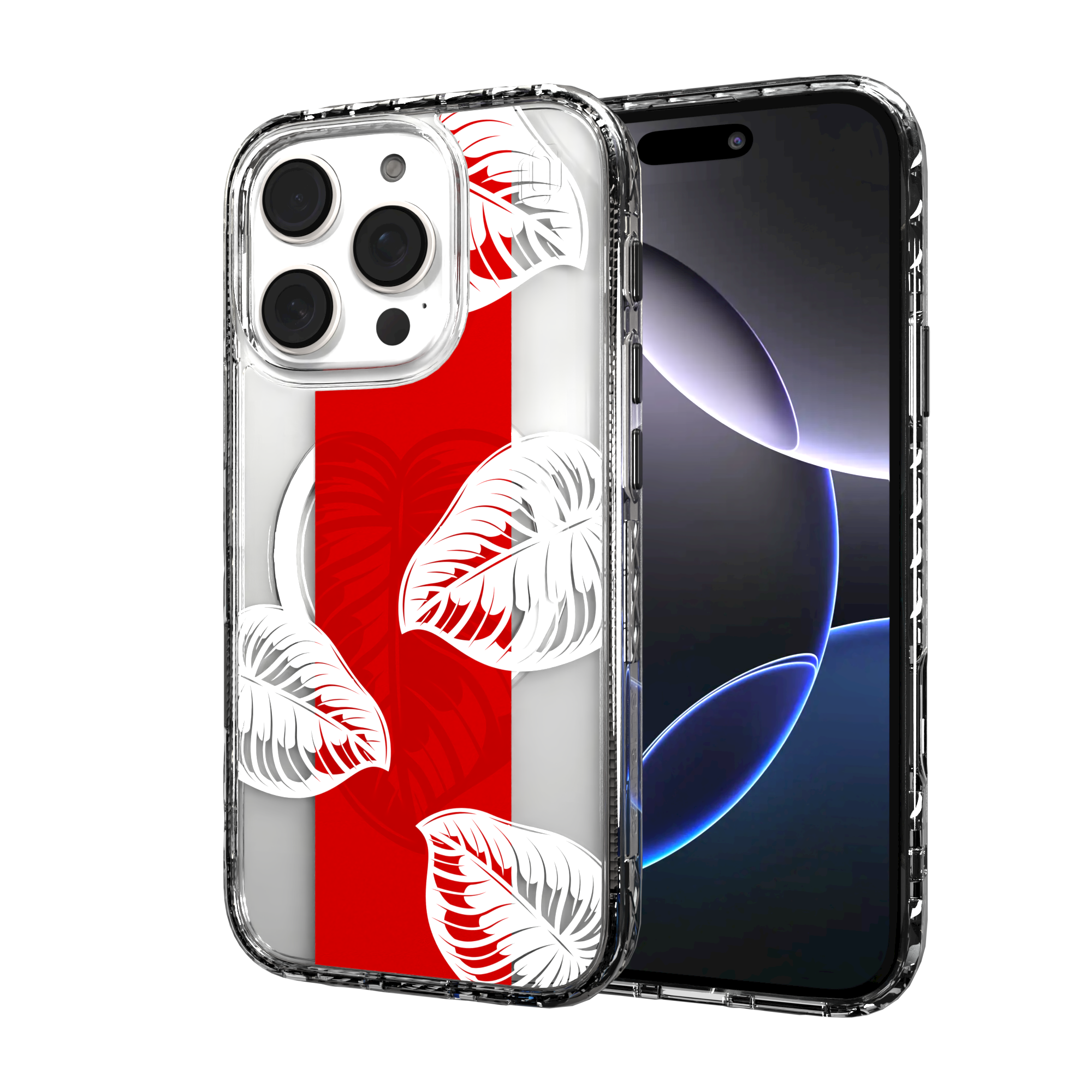 iPhone 16 Series | MagSafe | Summer Vibes Case Collection | Red & White Monstera