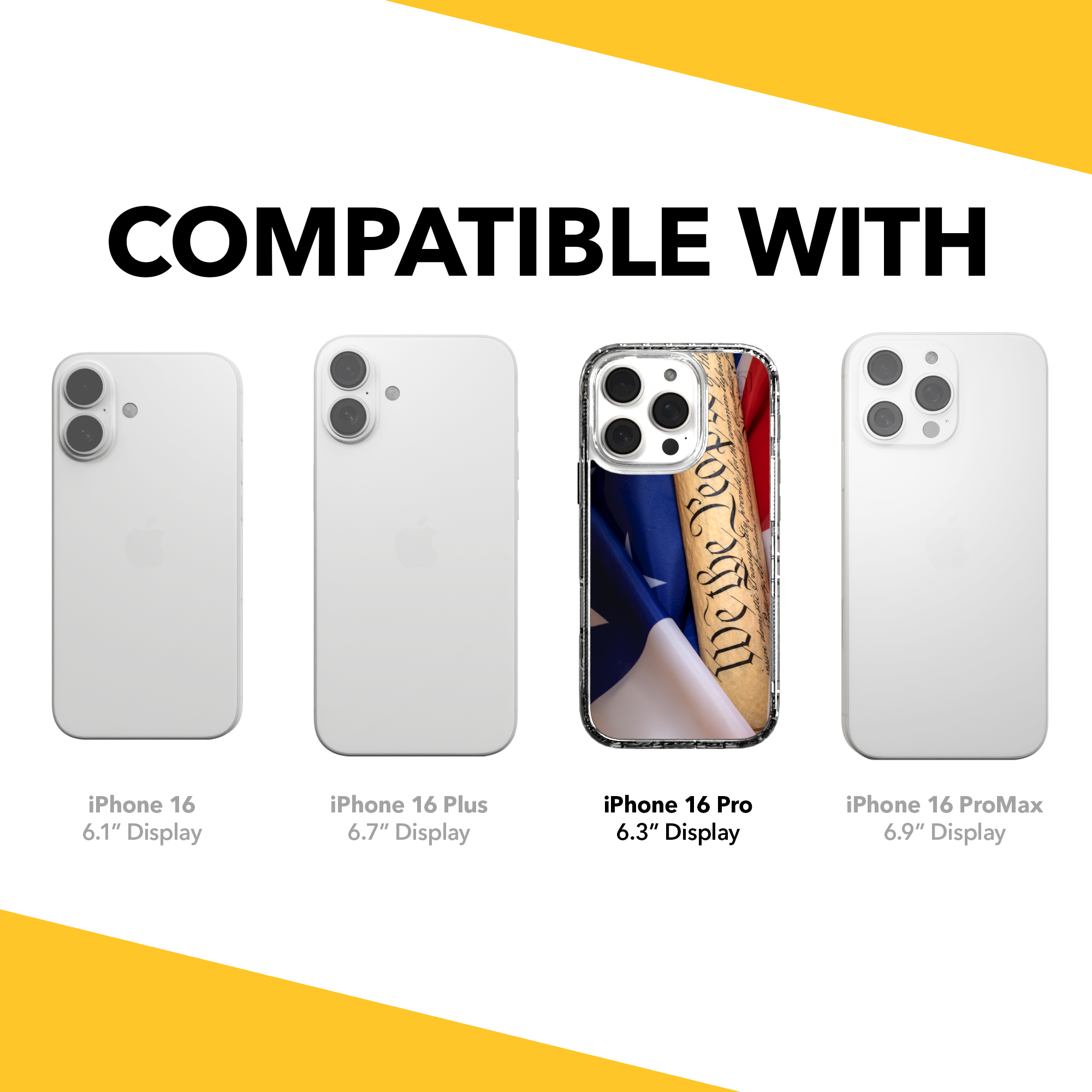 iPhone 16 Series | MagSafe | Red, White & Blue Case Collection | We The People American Flag United We Stand / iPhone 16 Pro / Clear